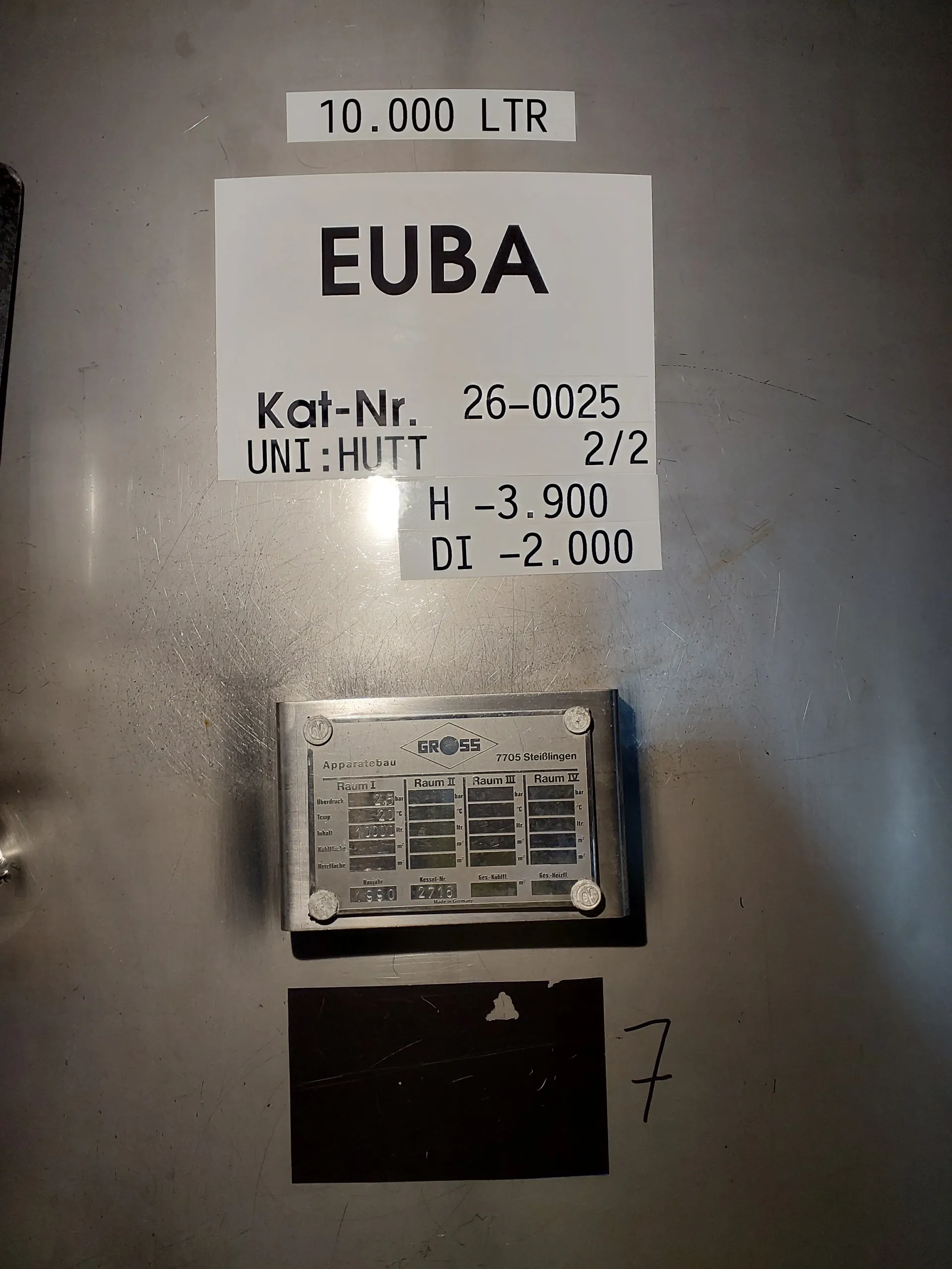 10000 Liter Drucktank/ Lagertank GROSS