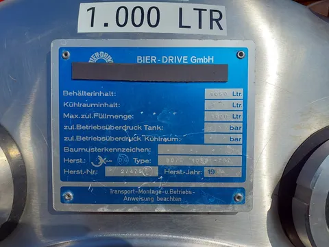 1.000 Liter Drucktank 3 bar