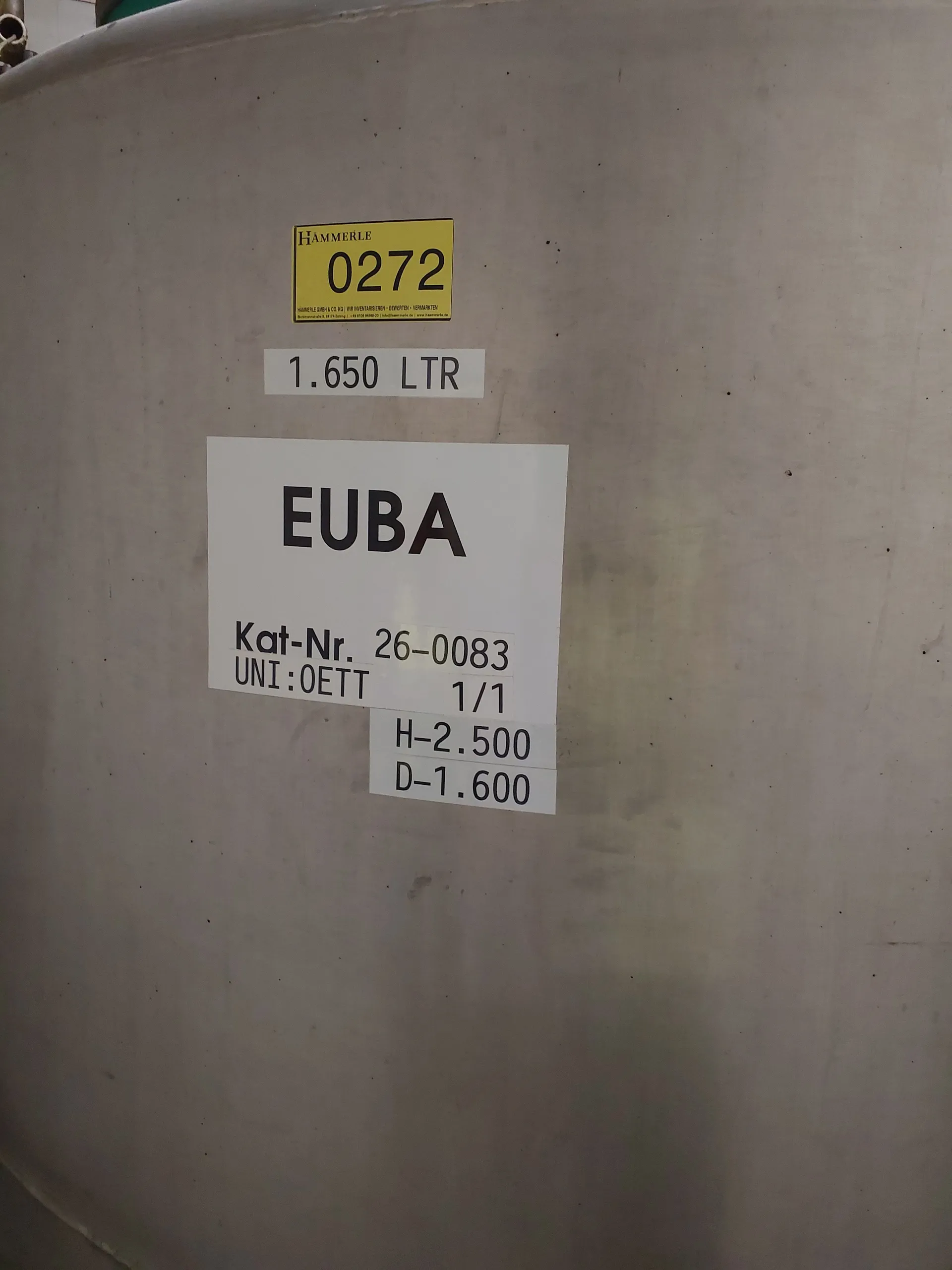 1.650 Liter  Jorns Lagertank mit Rührwerk