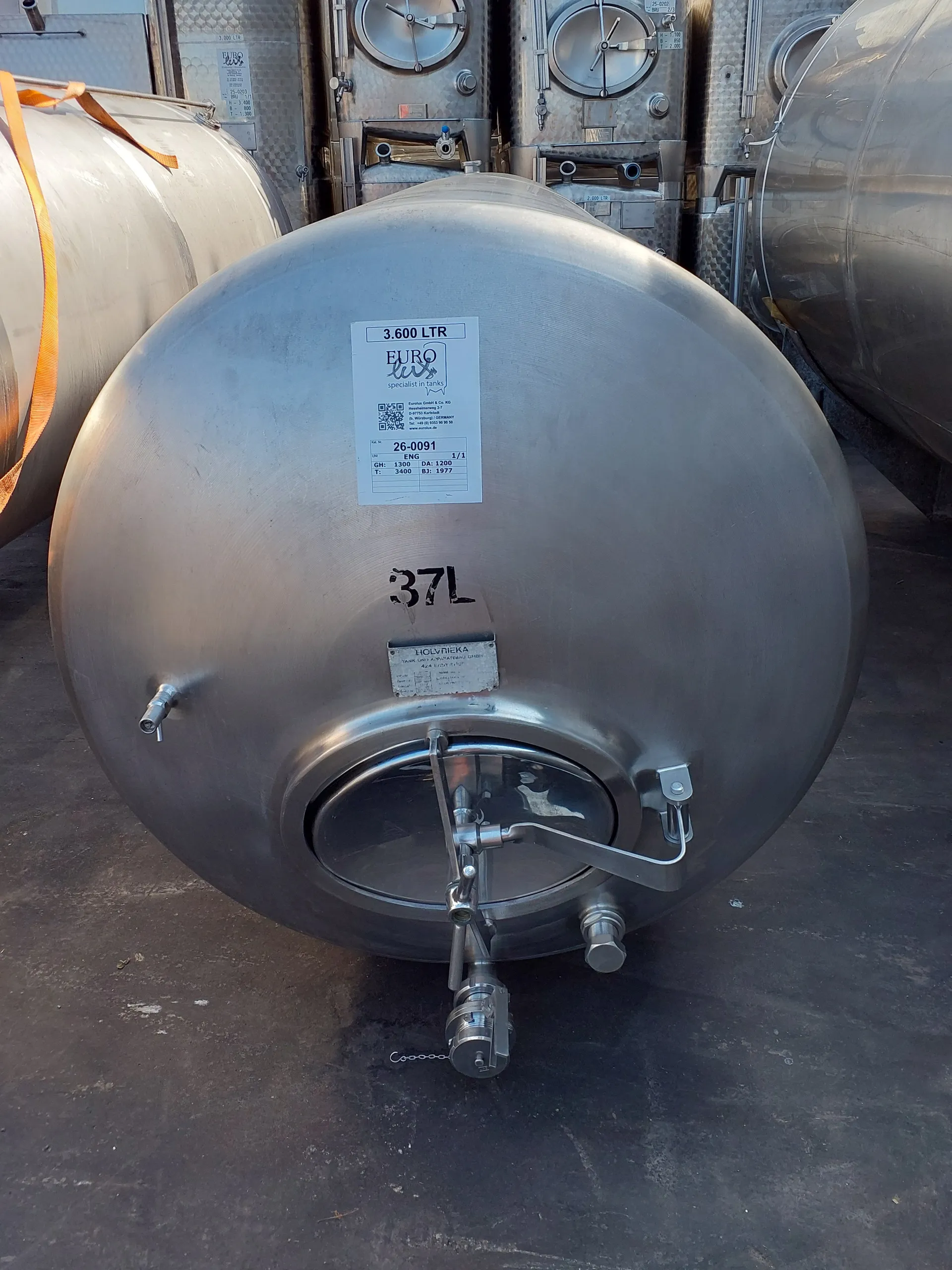 3.600 Liter Lagertank in V2A