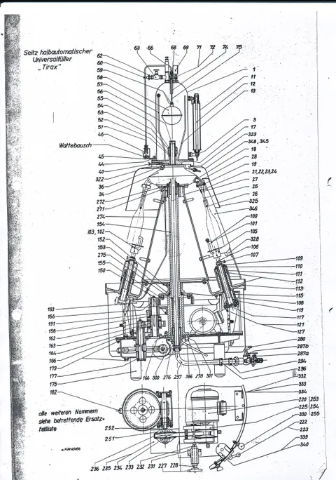 Druckfüller/Sektfüller/Bierfüller für carbonisierte Getränke SEITZ-TIRAX SF12, 5 bar