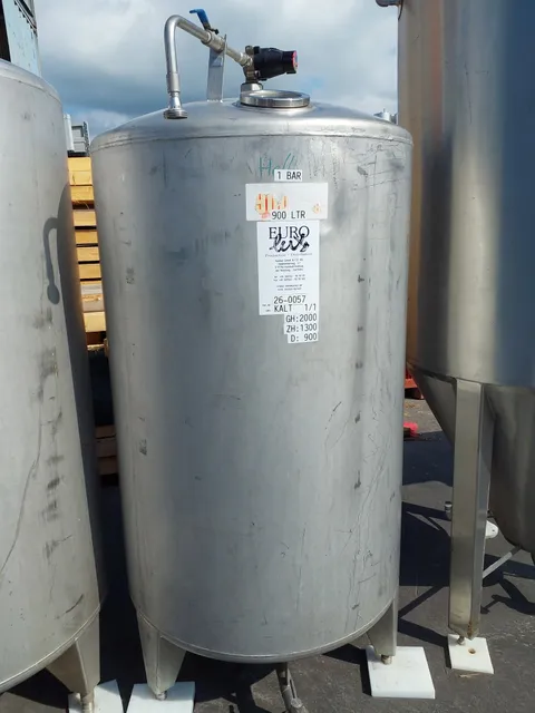900 Liter Drucktank 1 bar in V2A