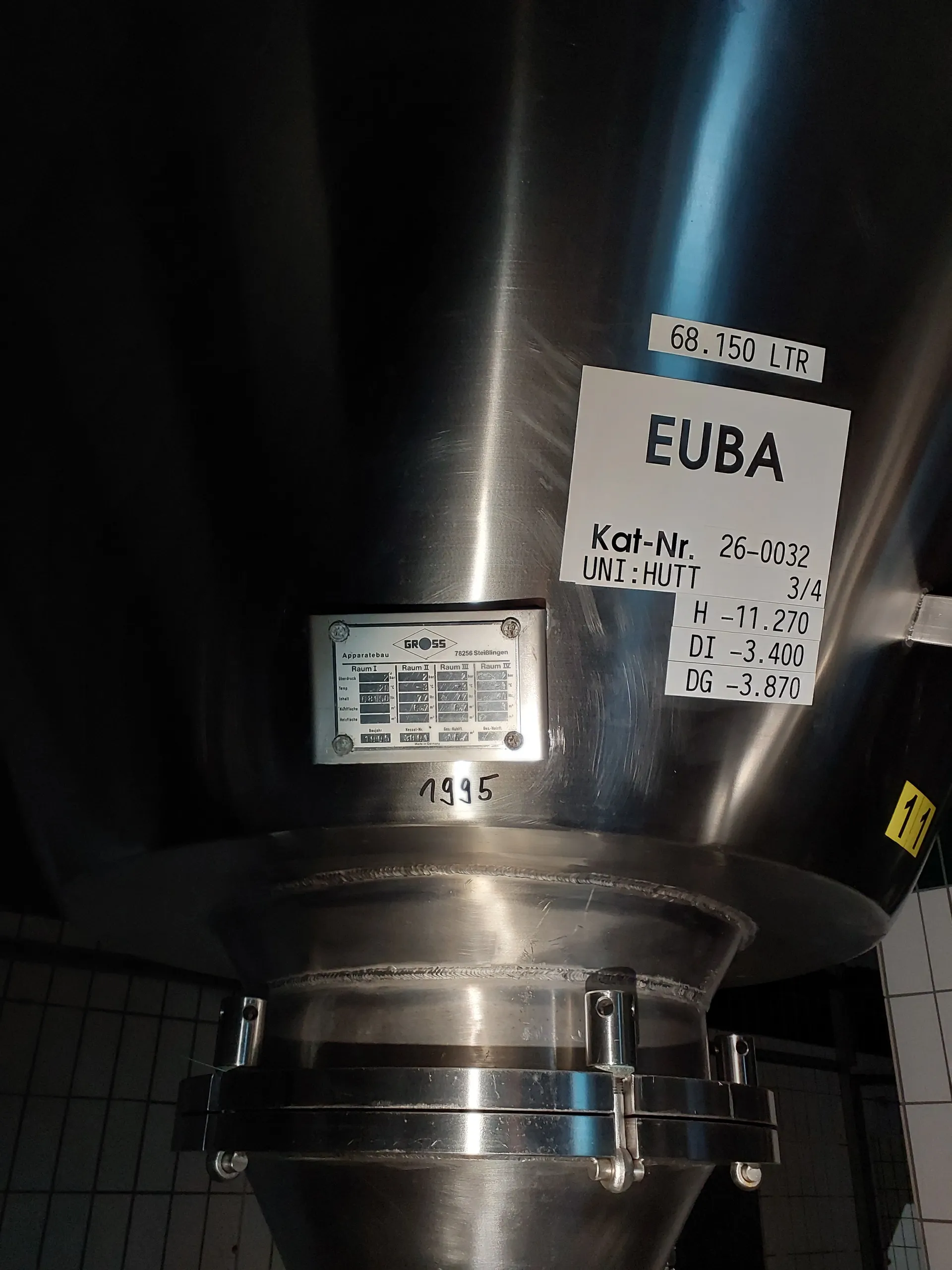 68150 Liter ZKG Tank/ Drucktank/ Lagertank GROSS mit Kühlmantel und Isolierung