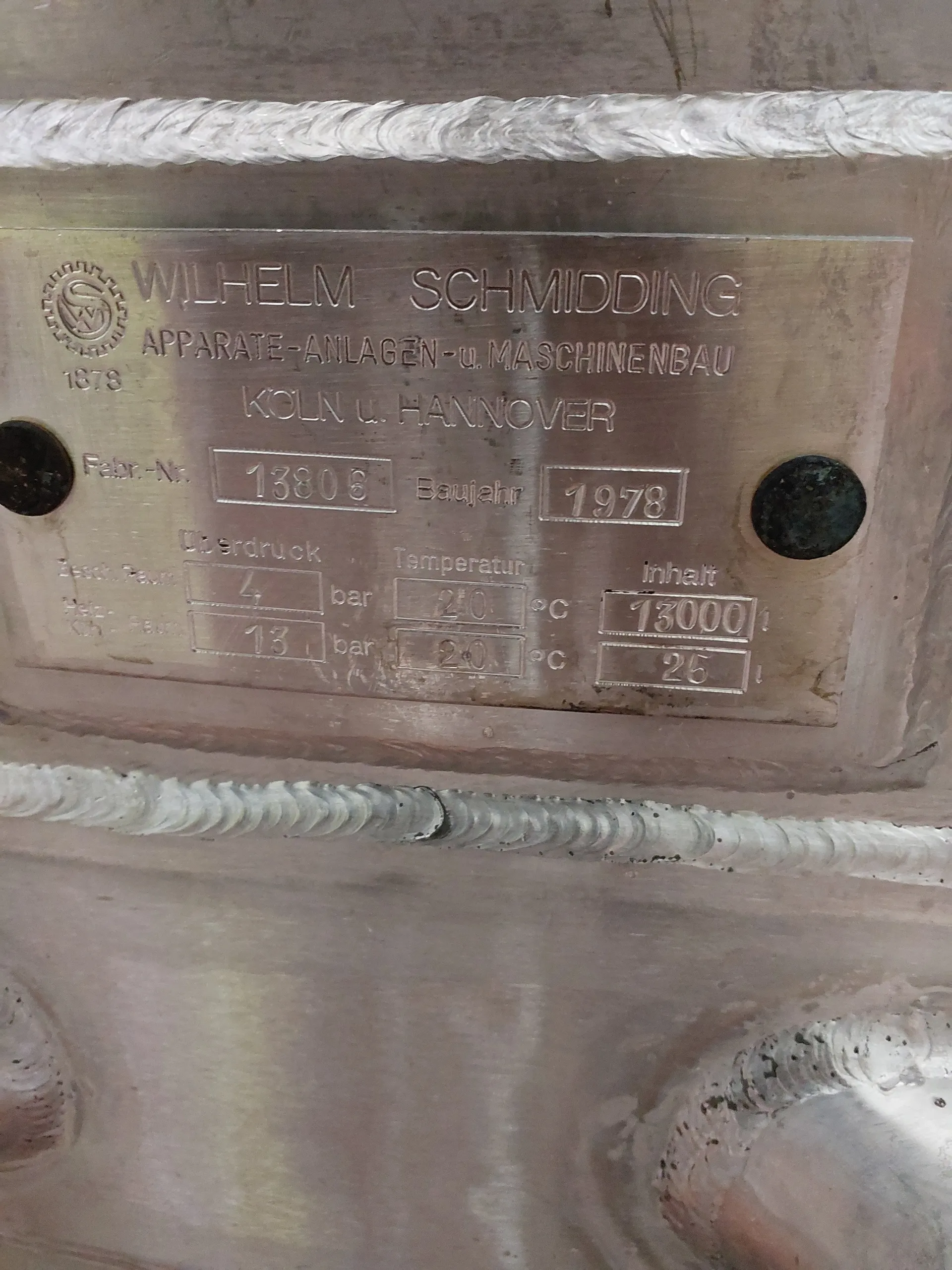 13.000 Liter Hefetank