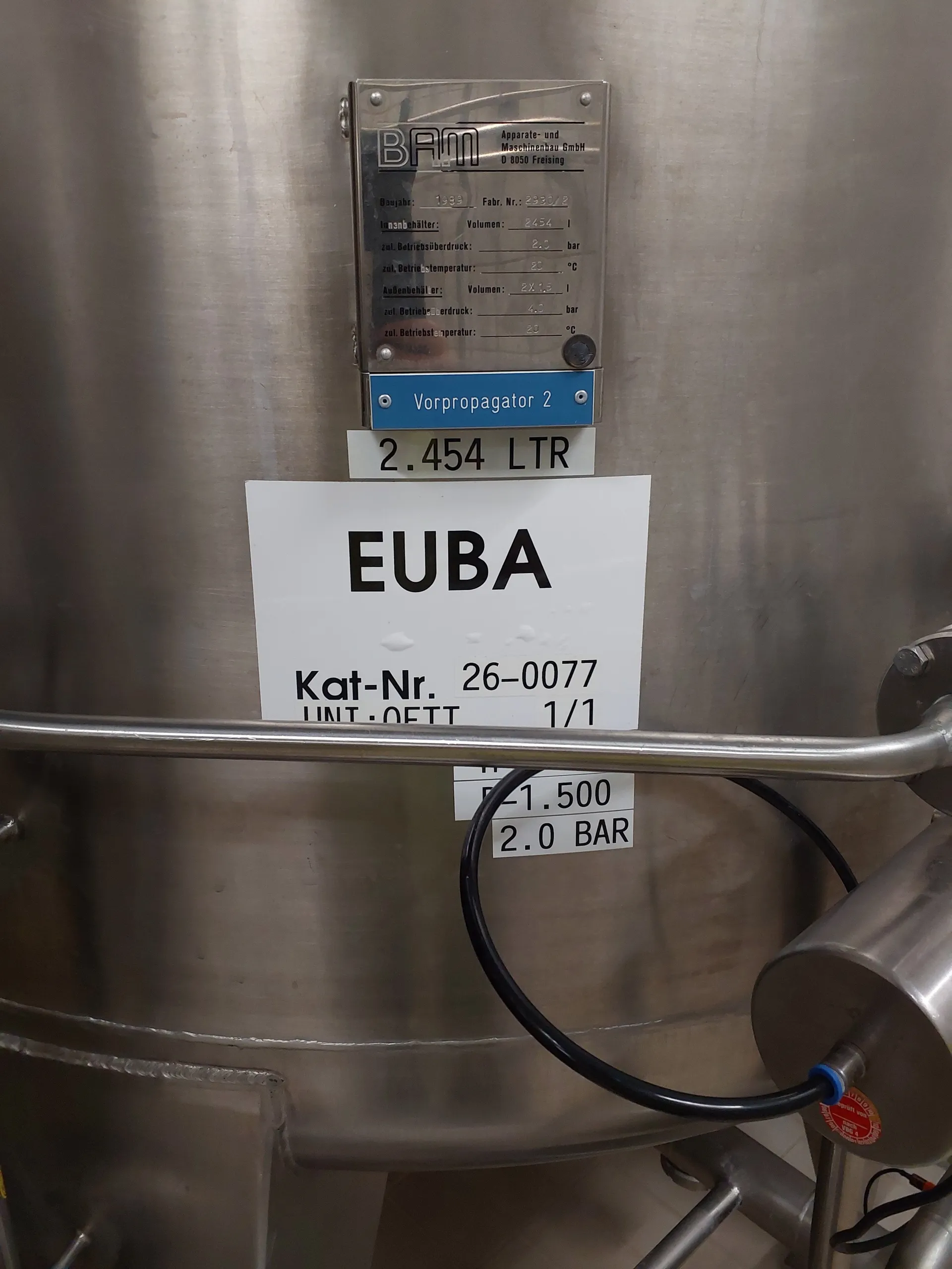 2.454 Liter 2 bar Drucktank Vorpropagator 2 isoliert