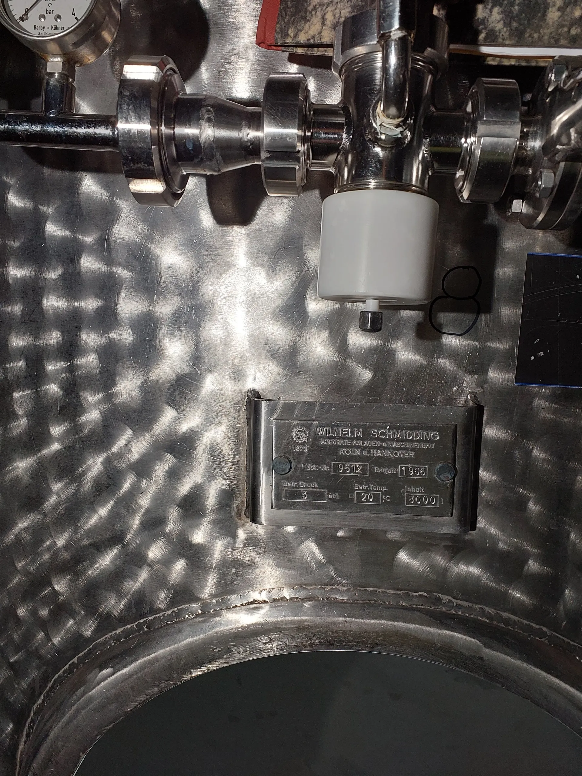 8000 Liter Drucktank/ Biertank/ Lagertank Wilhelm Schmiddig
