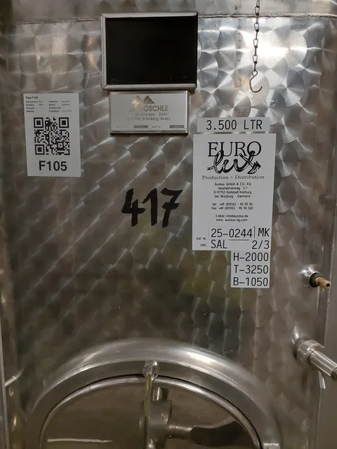 3.500 Liter  Weintank/ Lagertank Möschle,  kubisch mit Kühlmantel