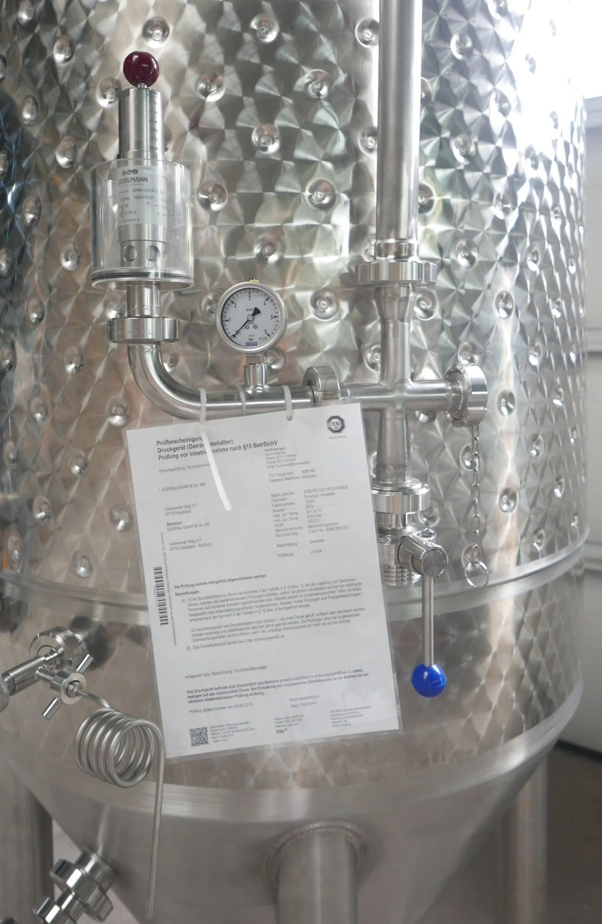 400 Liter CCT/ Storage Tank / Pressure Tank  with cooling jacket 0,99 bar