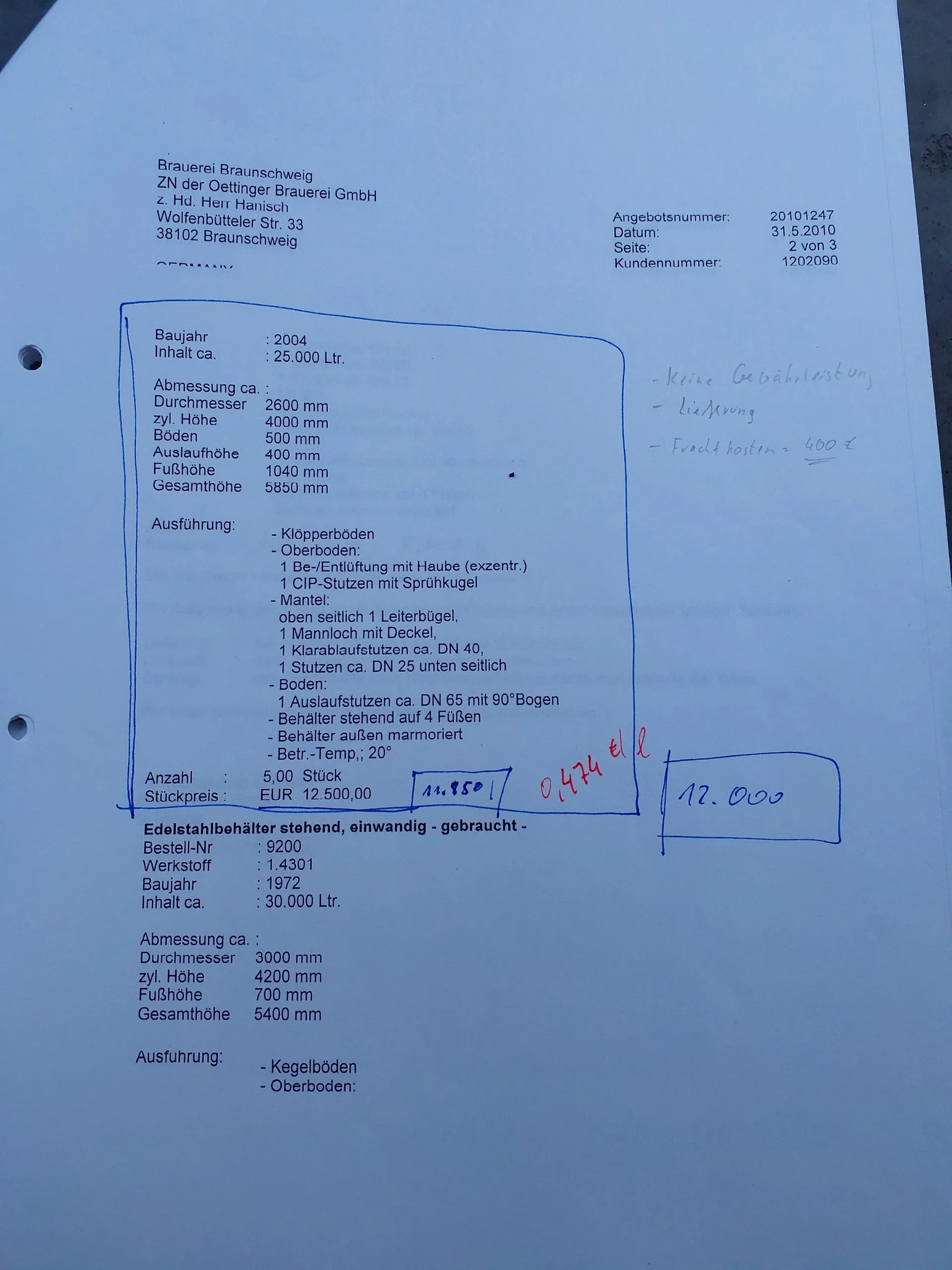 25.000 Liter RIEGER Lagertank
