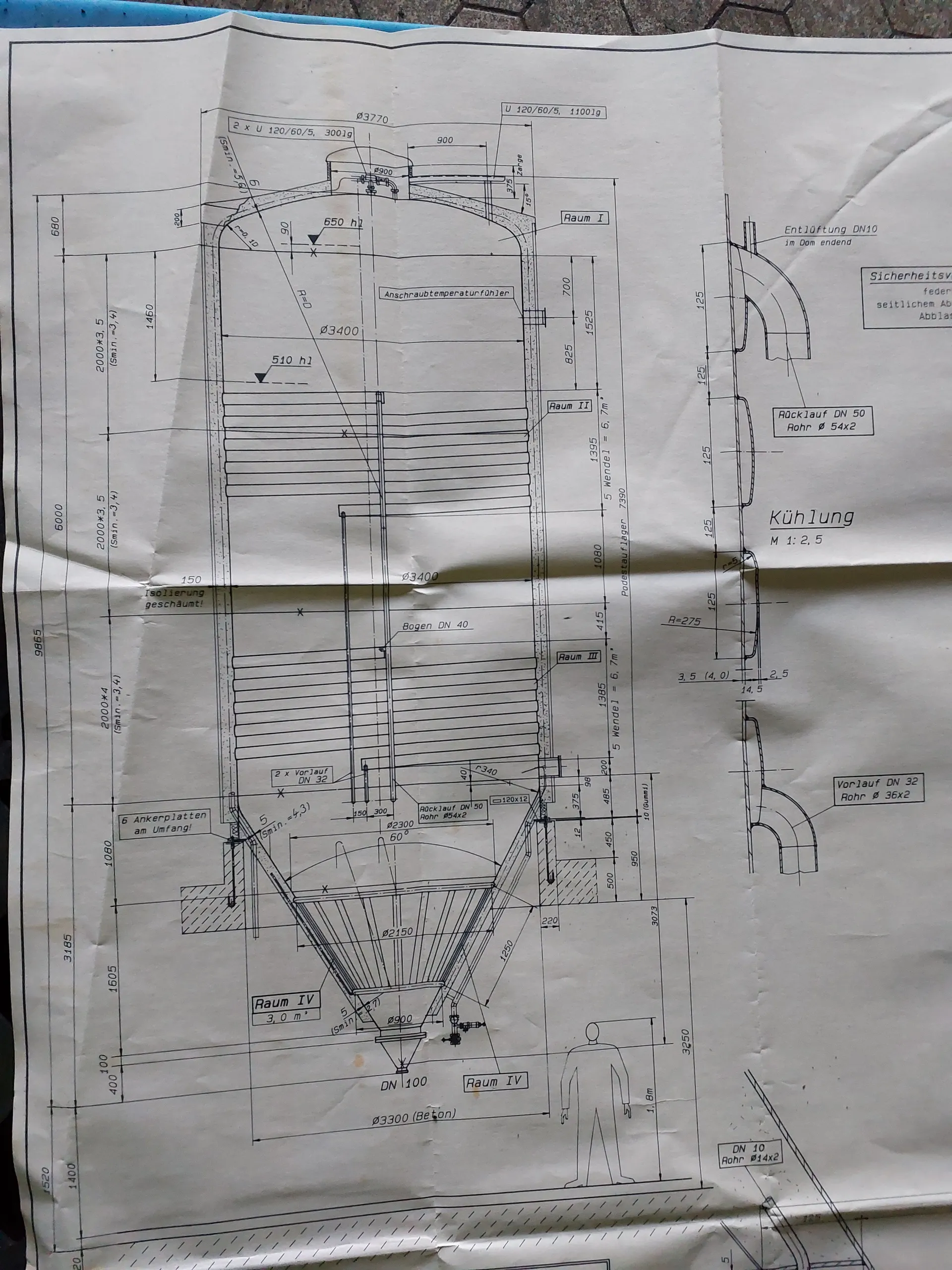 68150 Liter ZKG Tank/ Drucktank/ Lagertank GROSS mit Kühlmantel und Isolierung
