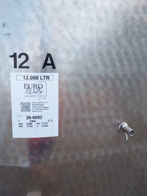 12.000 Liter Lagertank in V2A
