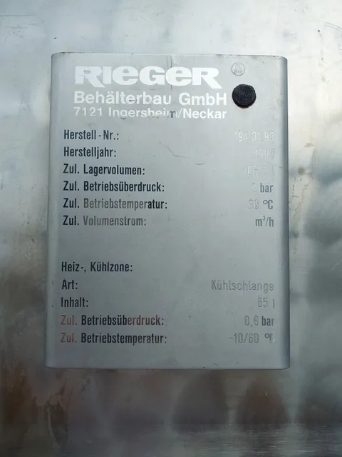 10.500 Liter Maischebehälter mit Kühlschlangen