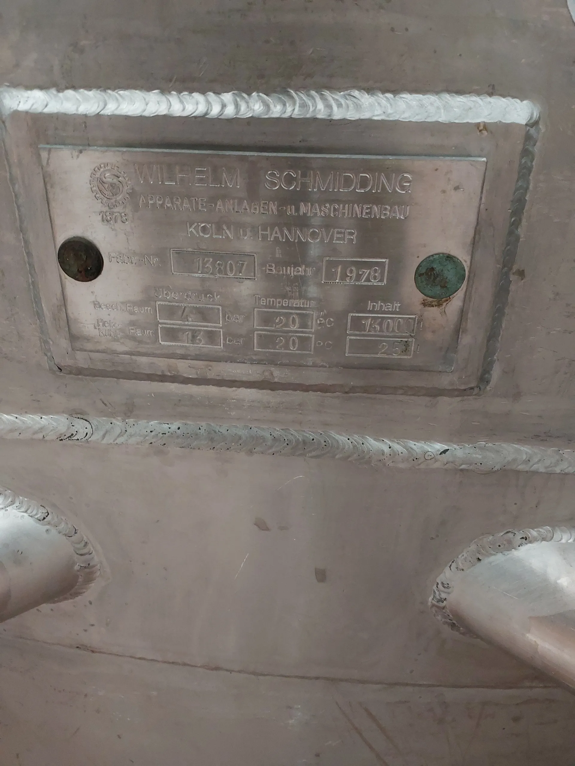 13.000 Liter Hefetank