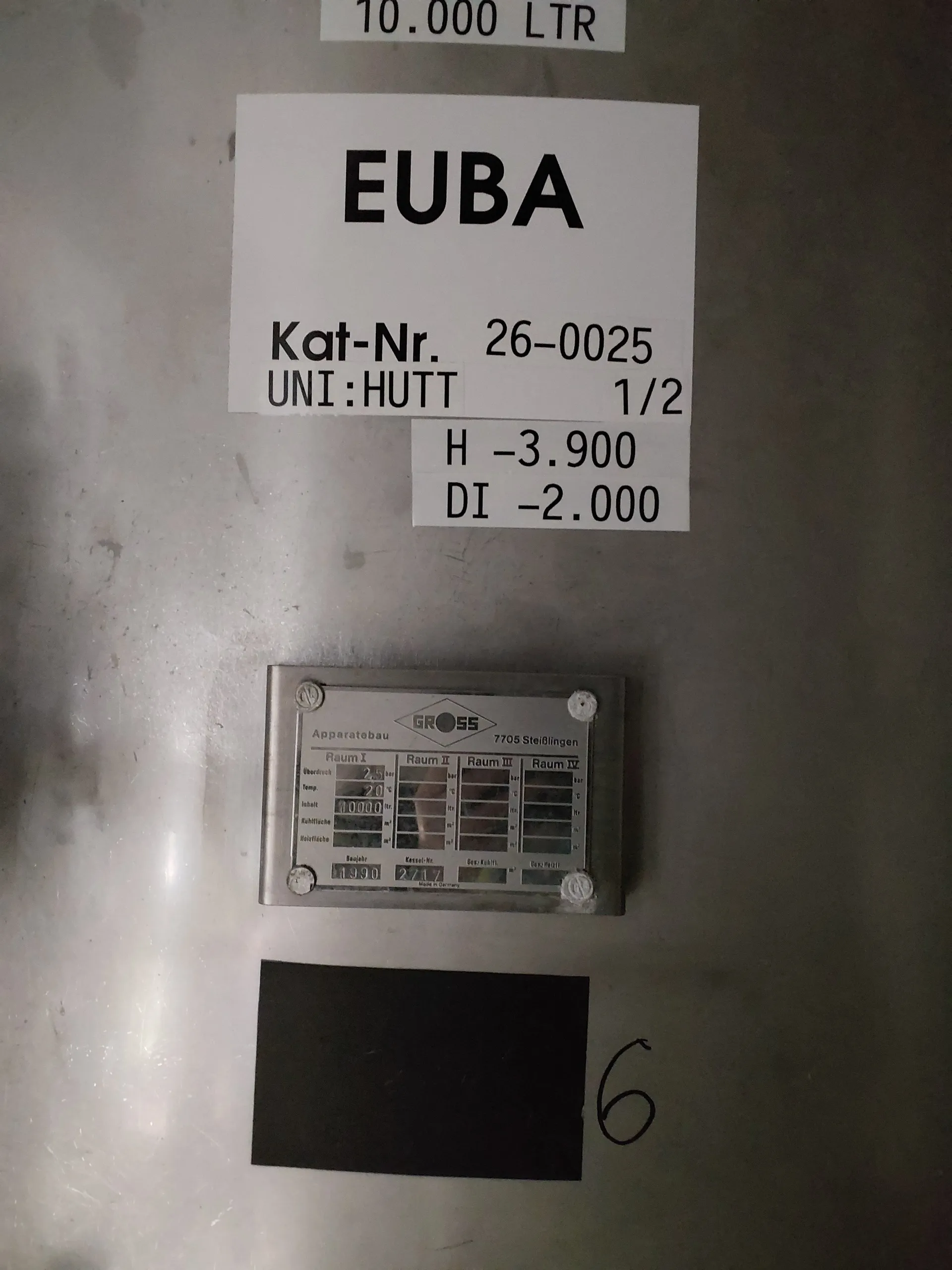 10000 Liter Drucktank/ Lagertank GROSS