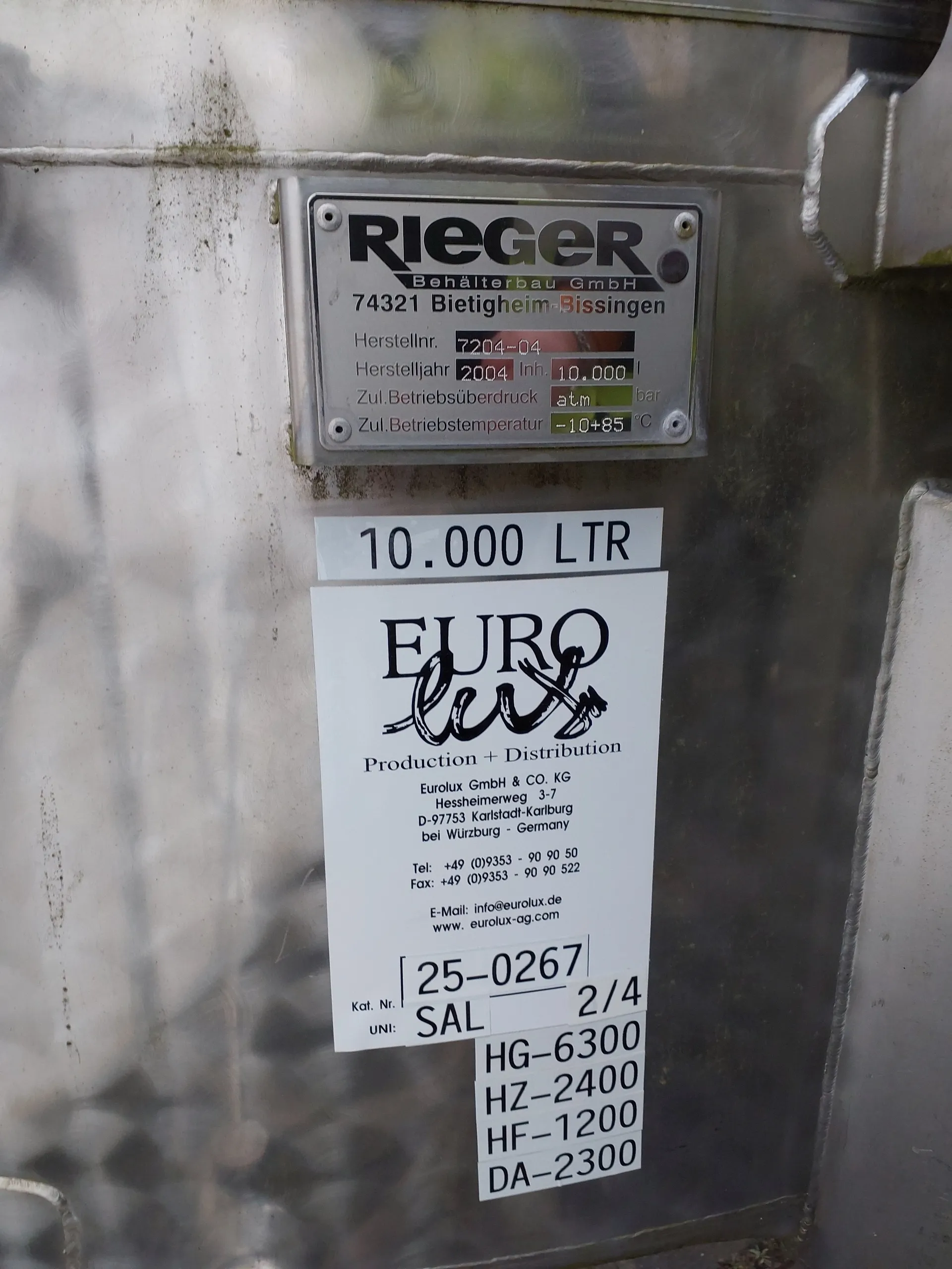 10.000 Liter Maischetaucher RIEGER