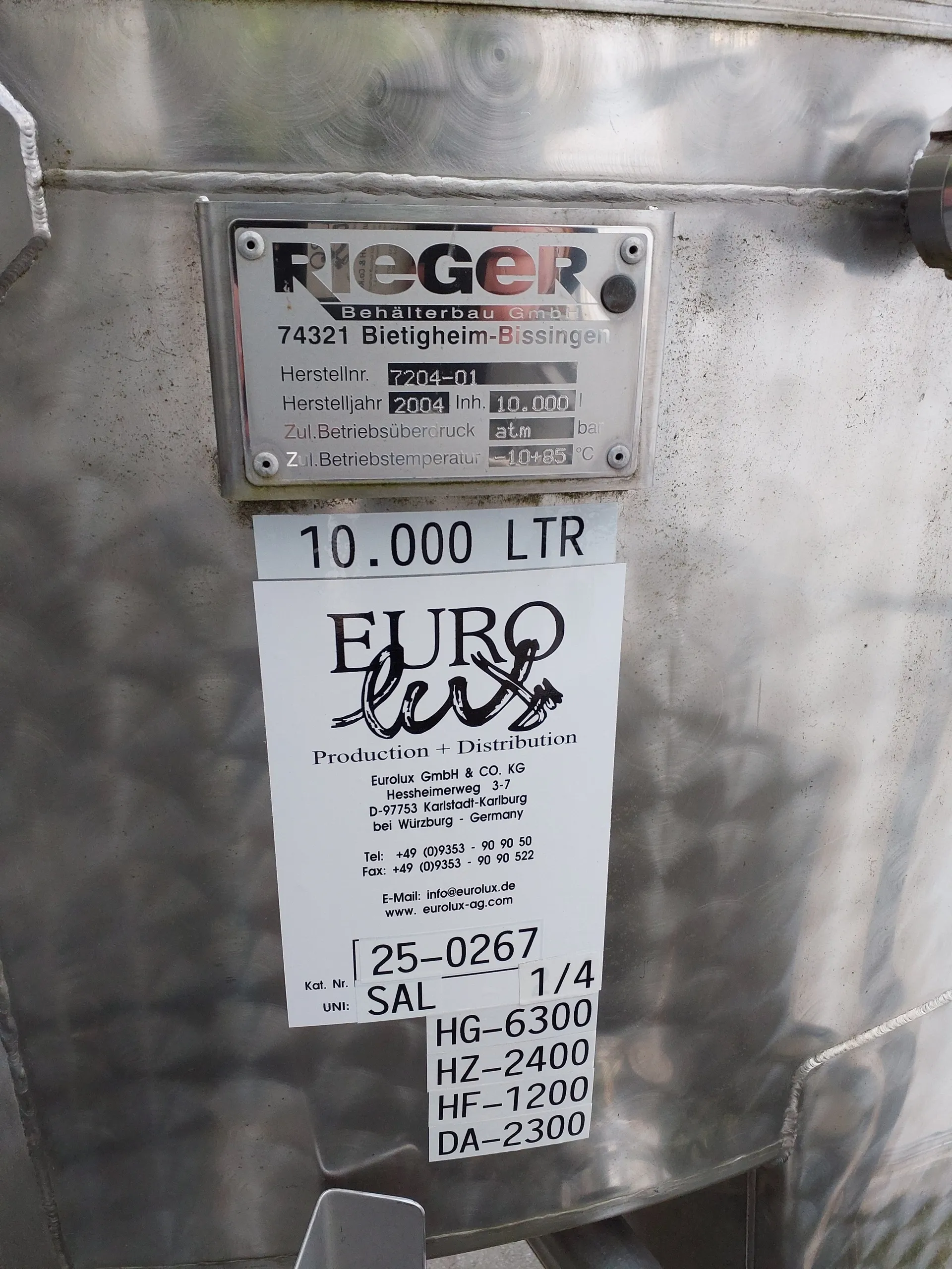 10.000 Liter Maischetaucher RIEGER
