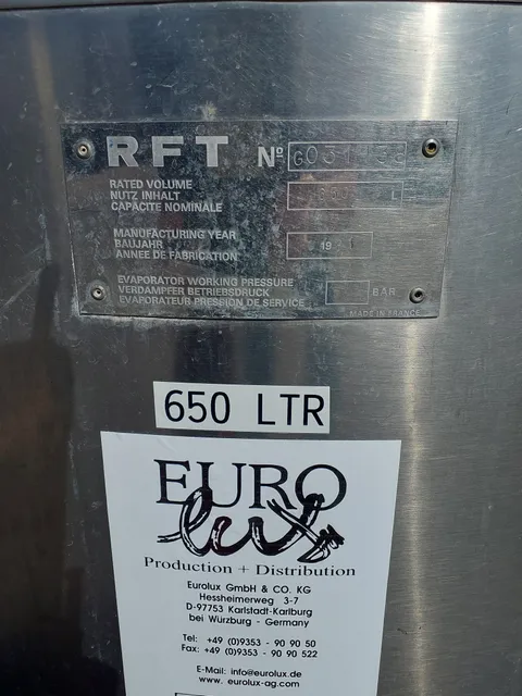 650 Liter Rühtwerkstank mit Isolierung
