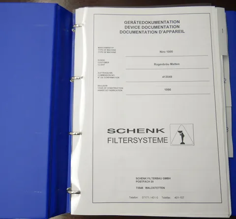 Plattenfilter Schenk Typ Niro 1000