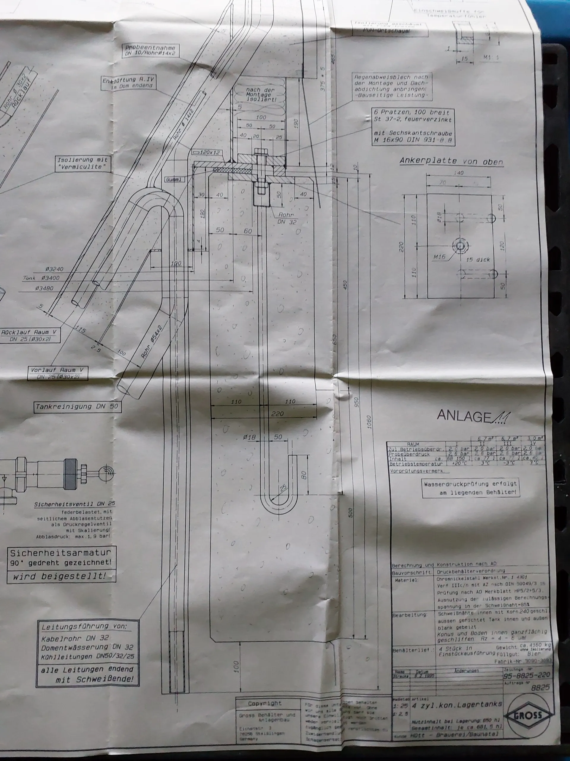 68150 Liter ZKG Tank/ Drucktank/ Lagertank GROSS mit Kühlmantel und Isolierung