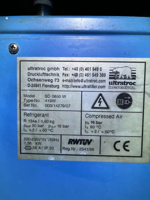 25-0170EUBA Trockner Typ SD 085W Typ 419