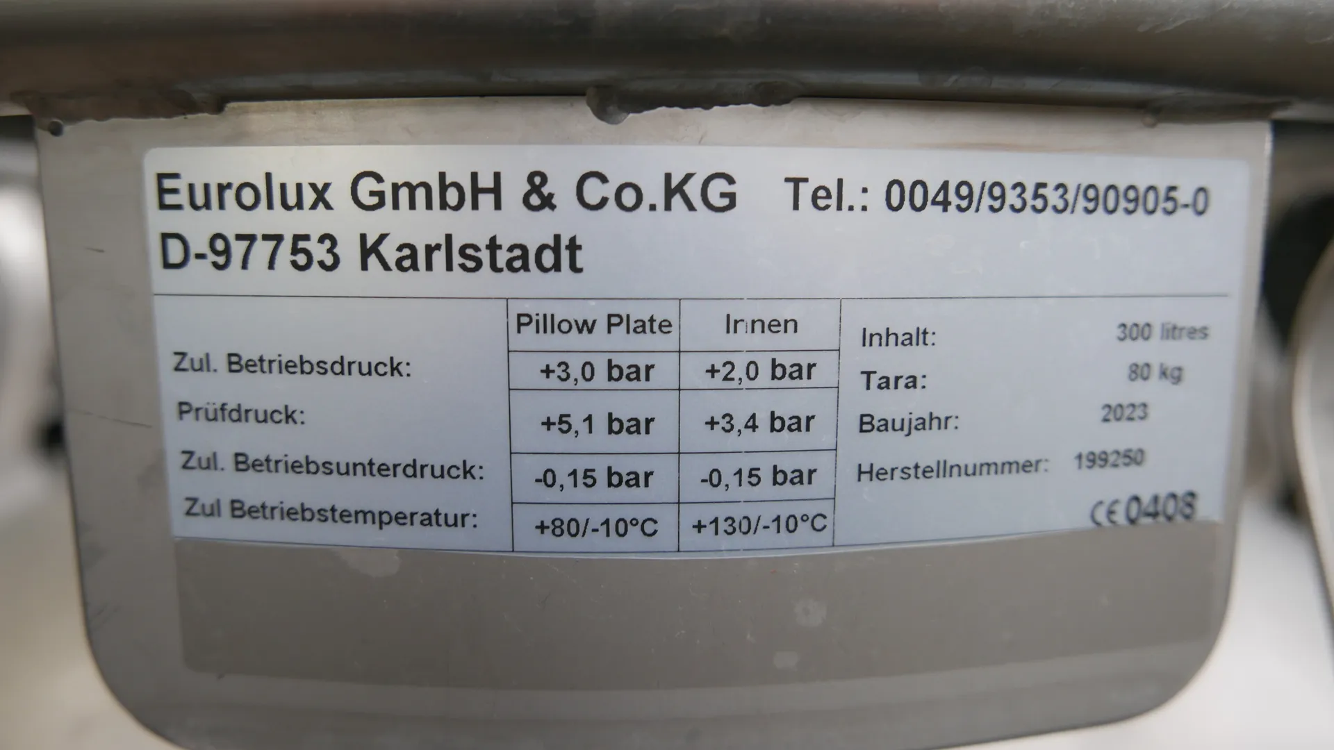 300 Liter Biertanks/ Lagertanks/ Drucktank mit Kühlmantel
