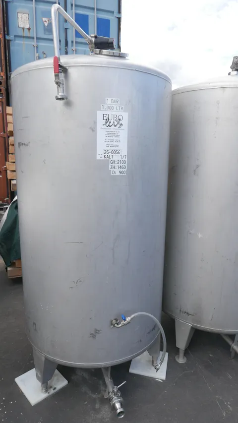 1.000 Liter Drucktank 1 bar in V2A