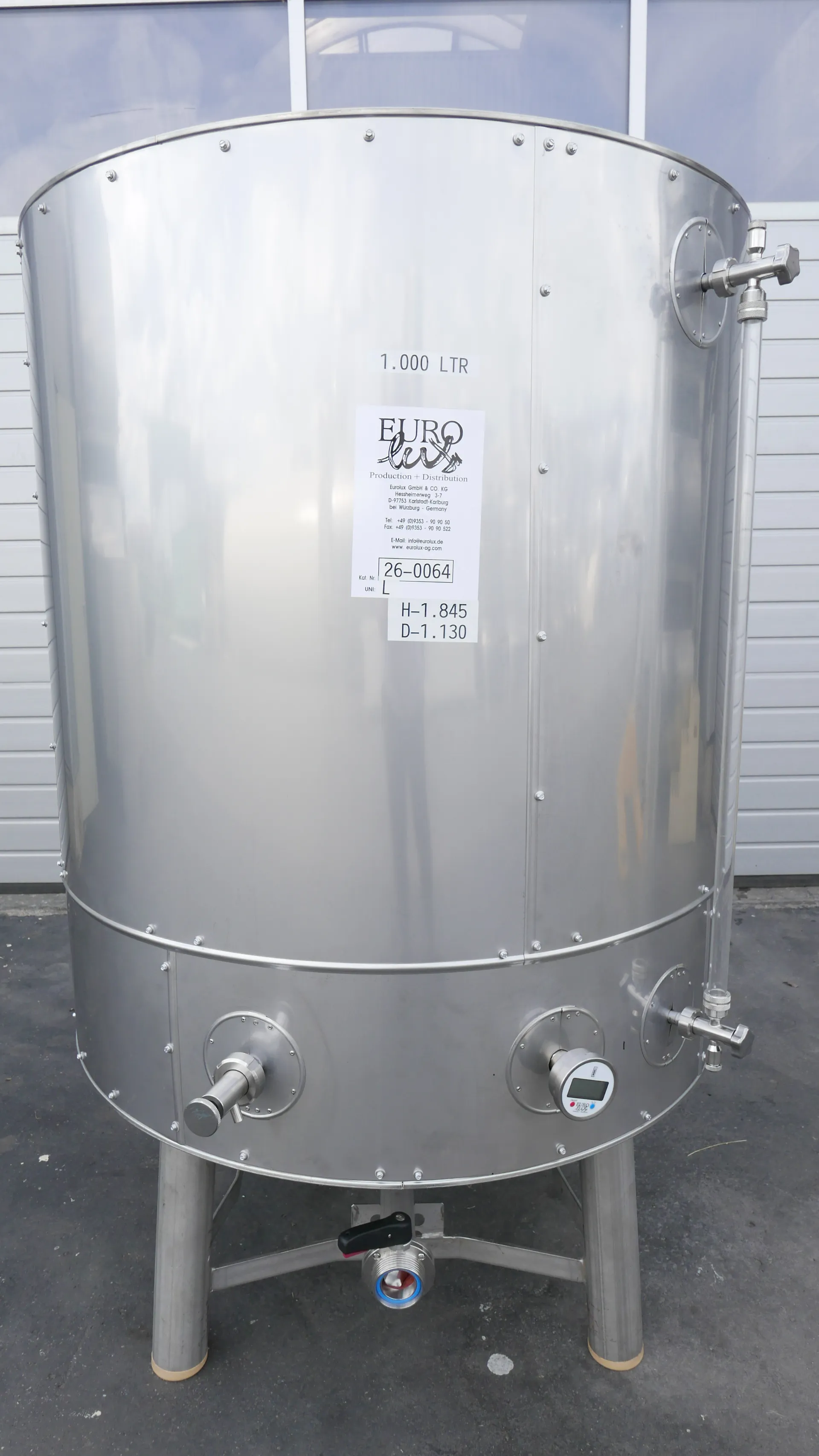 26-0064 1.000 Liter Drucktank mit Kühlmantel und Isolierung