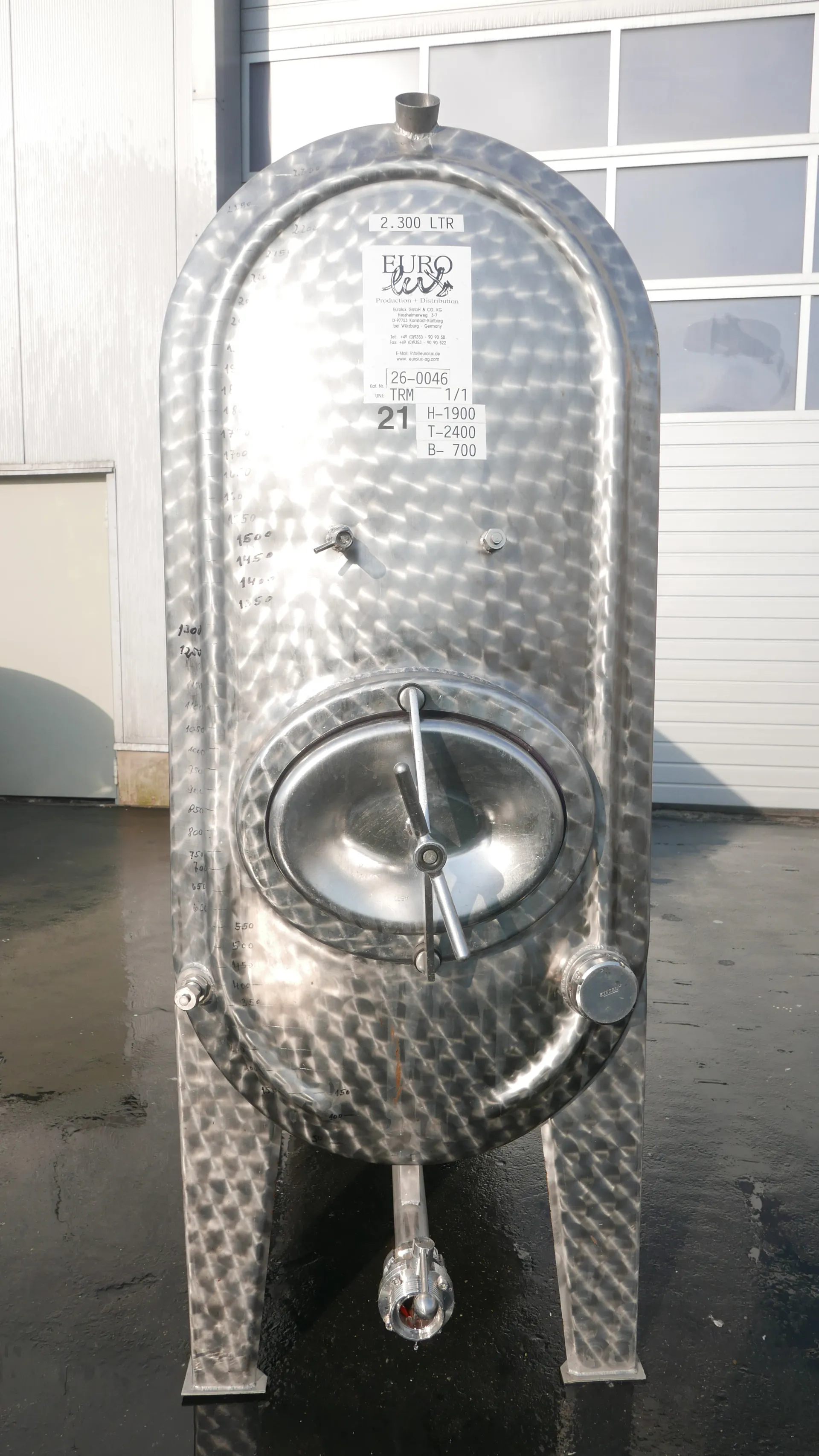 26-0047 2.300 Liter Lagertank lang oval in V2A