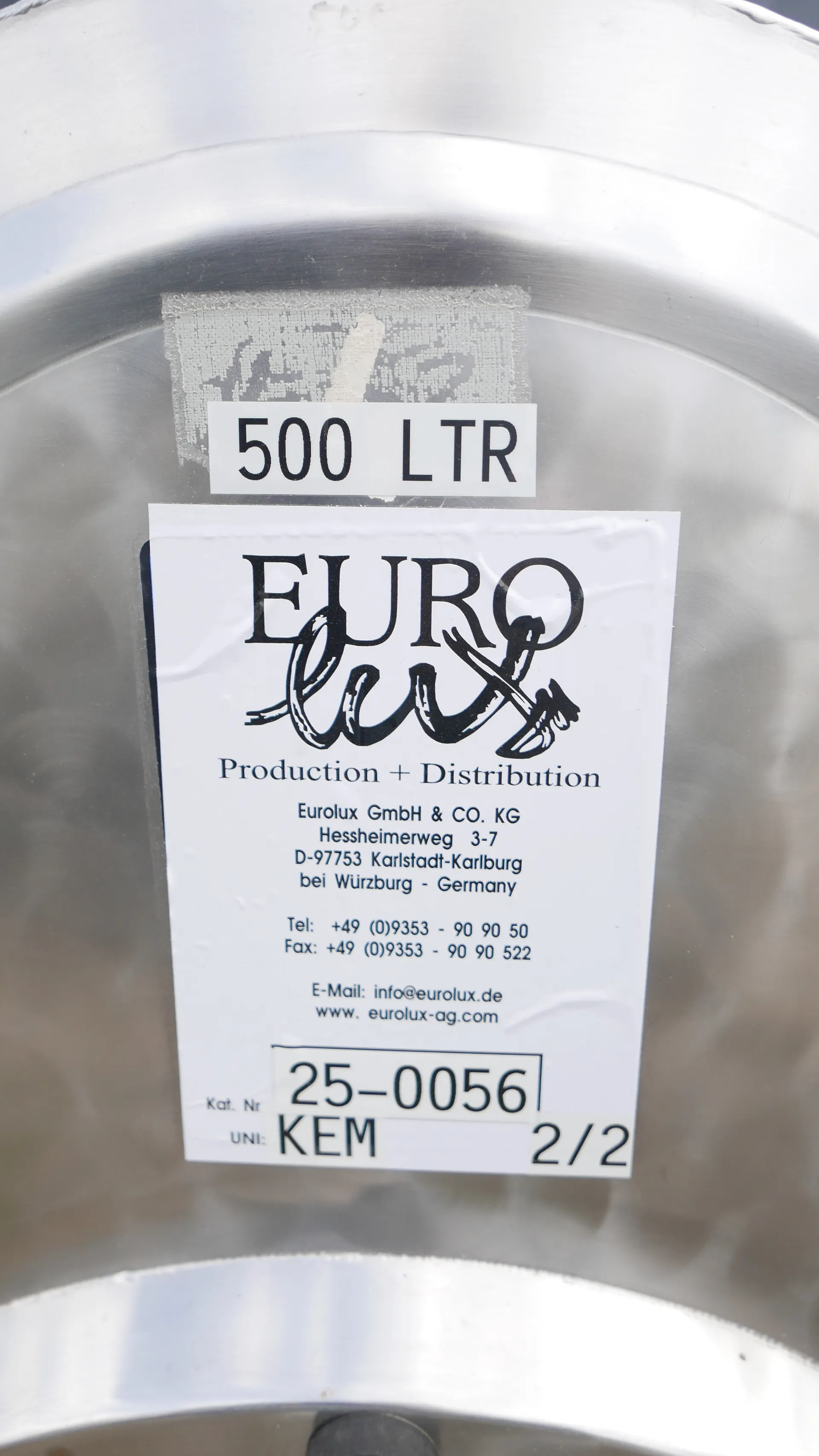 25-0056  550l Edelstahltank liegend oval 