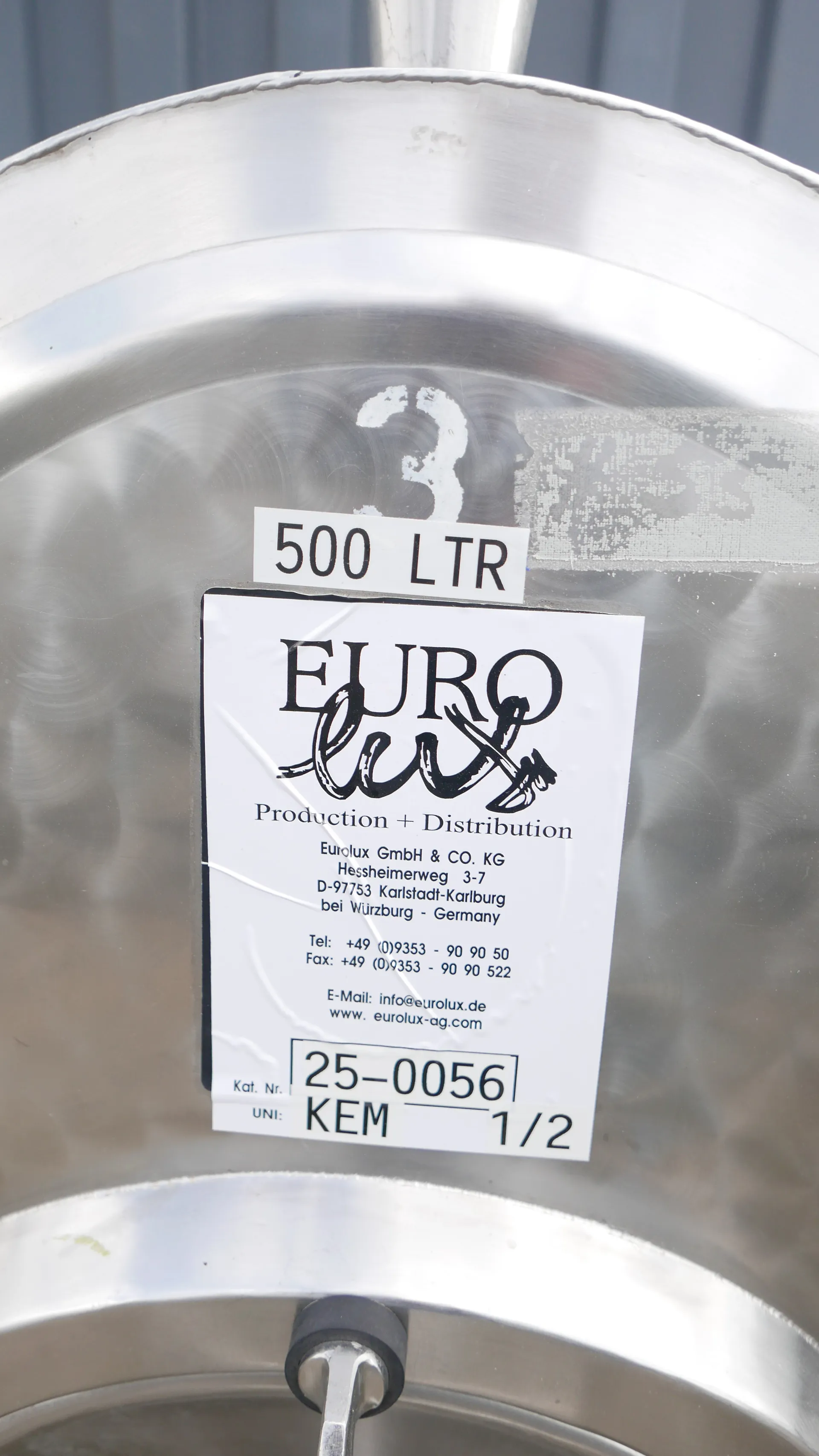 25-0056  550l Edelstahltank liegend oval 