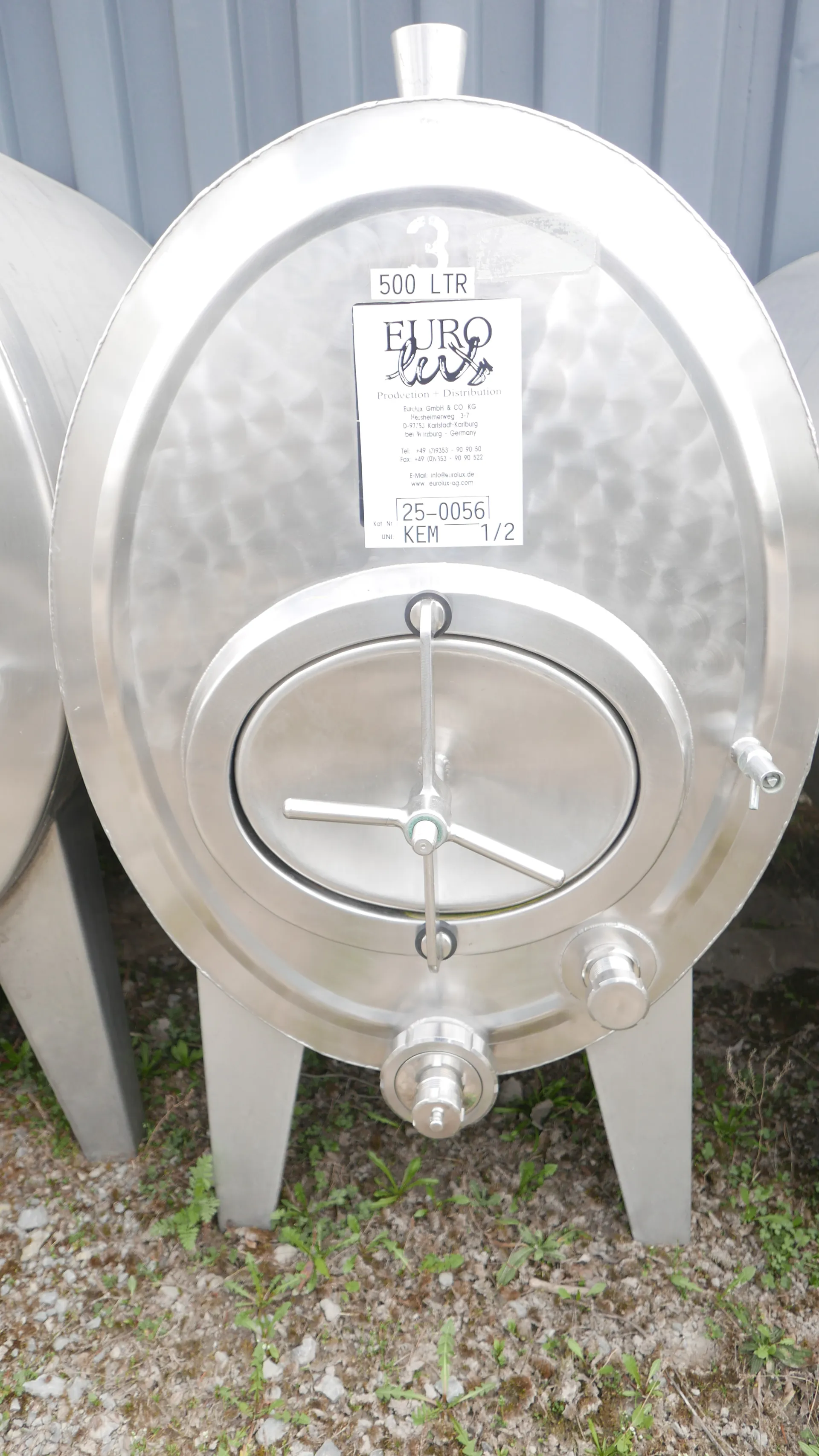 25-0056  550l Edelstahltank liegend oval 
