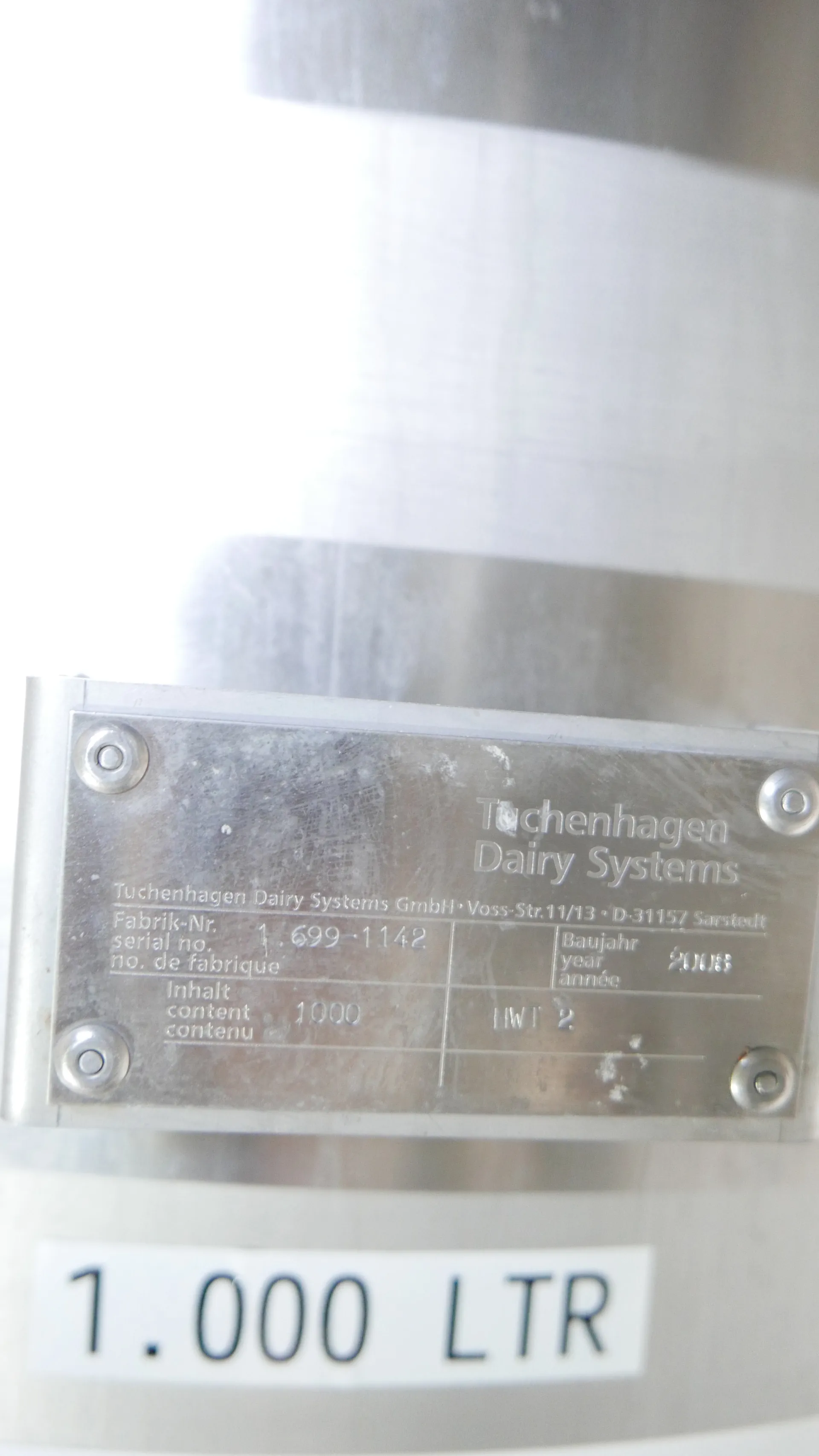 25-0112EUBA 1.000 Liter Wassertank/ Lagertank in V2A