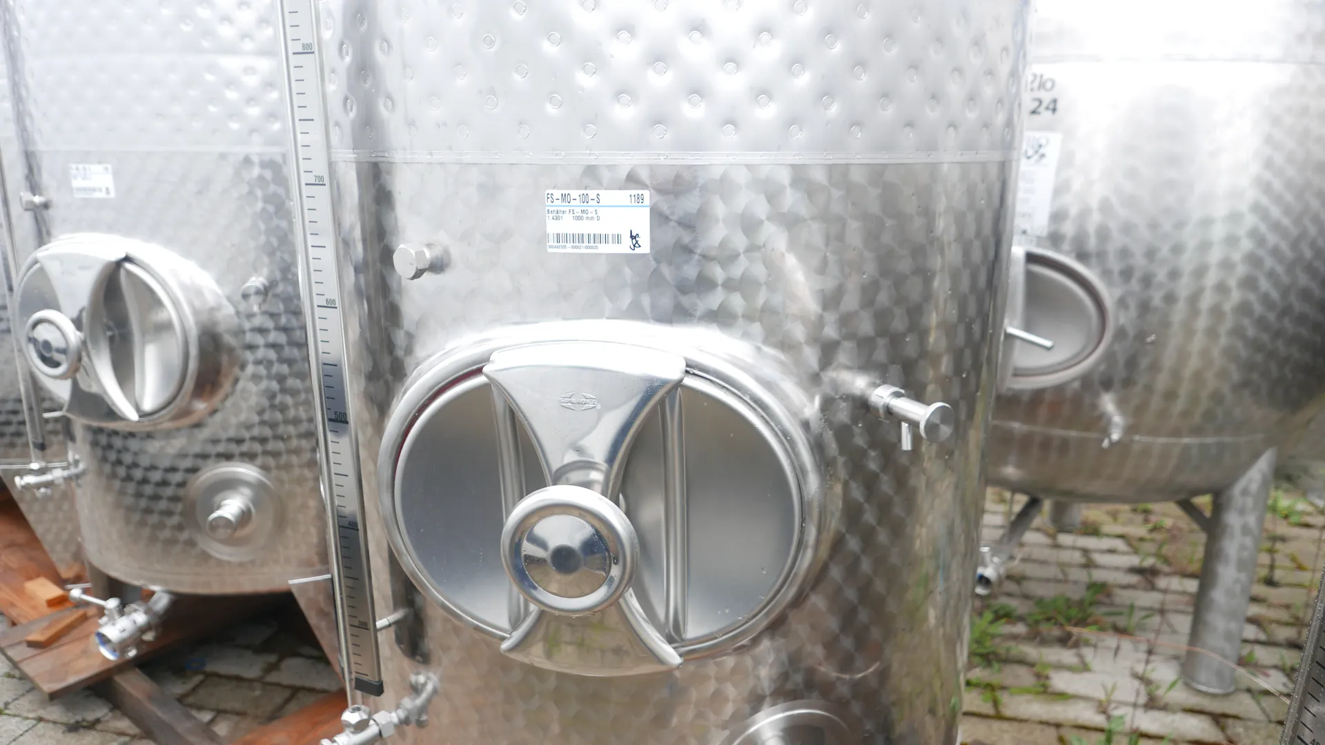 25-0124 Lagertank/ Weintank / Fruchtsafttank mit Kühlmantel aus V2A