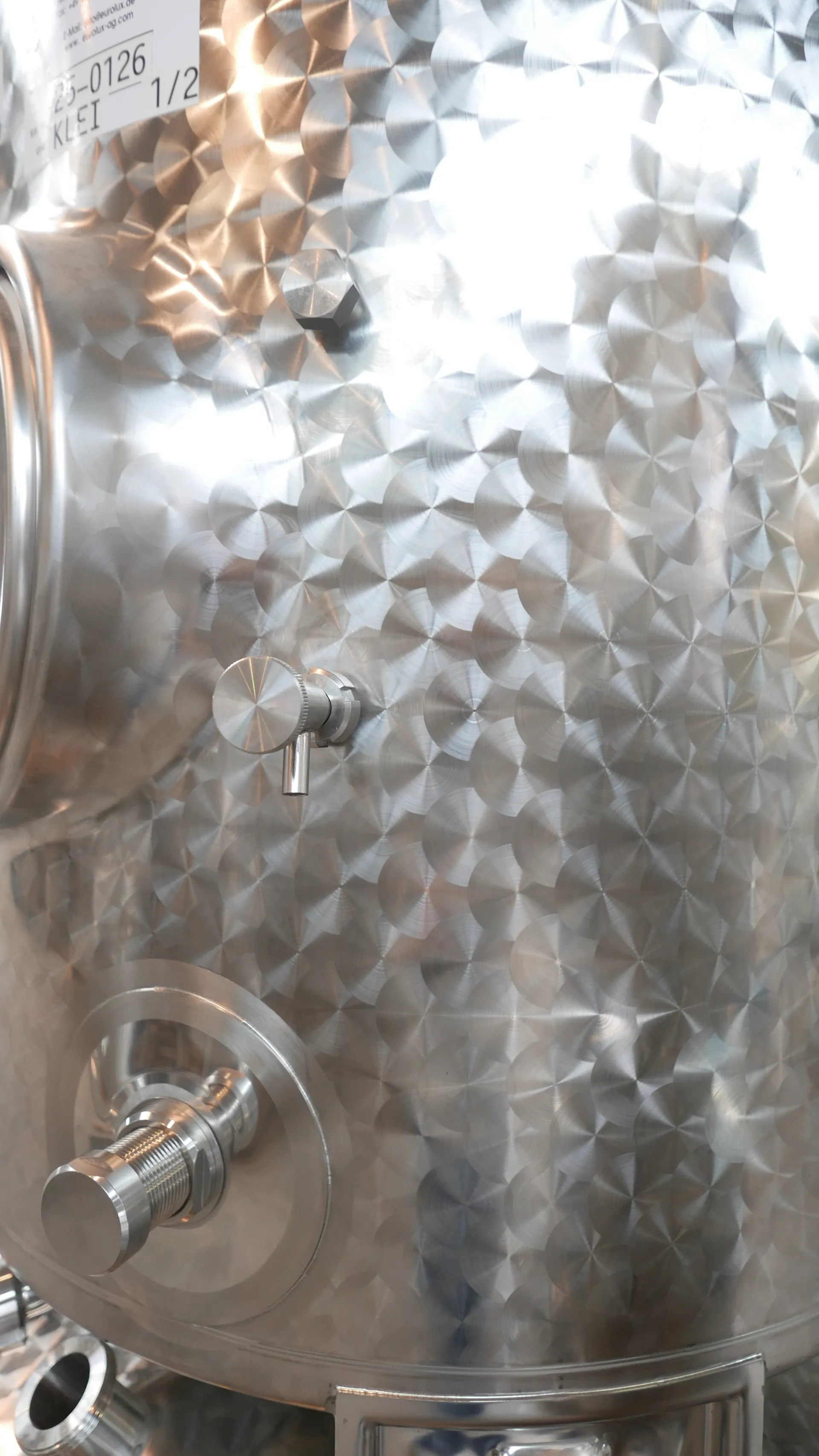 25-0126  320 Liter + 525 Liter Basictank + Stapeltank /Lagertank/ Weintank/ Fruchtsafttank SPEIDEL rund , vertikal aus V2A  