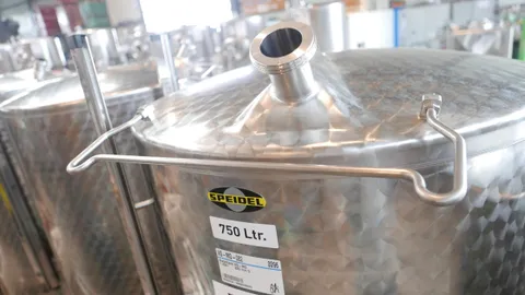 25-0134  725 Liter Stapeltank /Lagertank/ Weintank/ Fruchtsafttank SPEIDEL rund , vertikal aus V2A