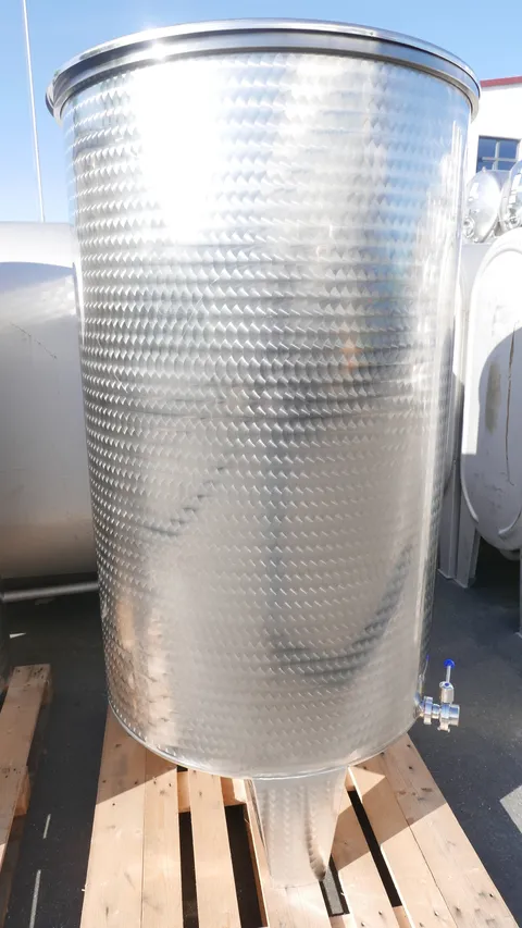 25-0125  1.100 Liter Immervolltank aus V2A mit Schwimmdeckel und Staubdeckel