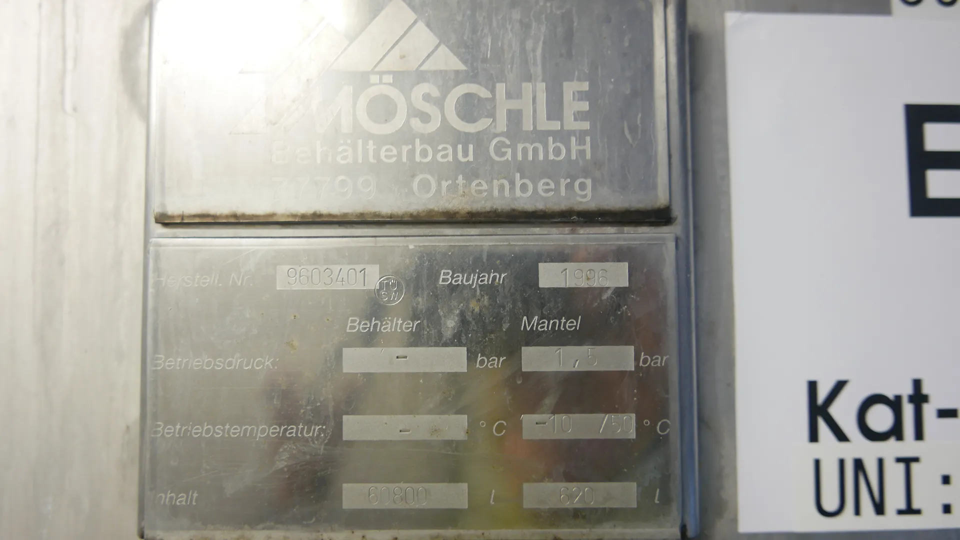25-0140EUBA 60.800 Liter Rührwerkstank/ Milchtank/ Lagertank in V2A