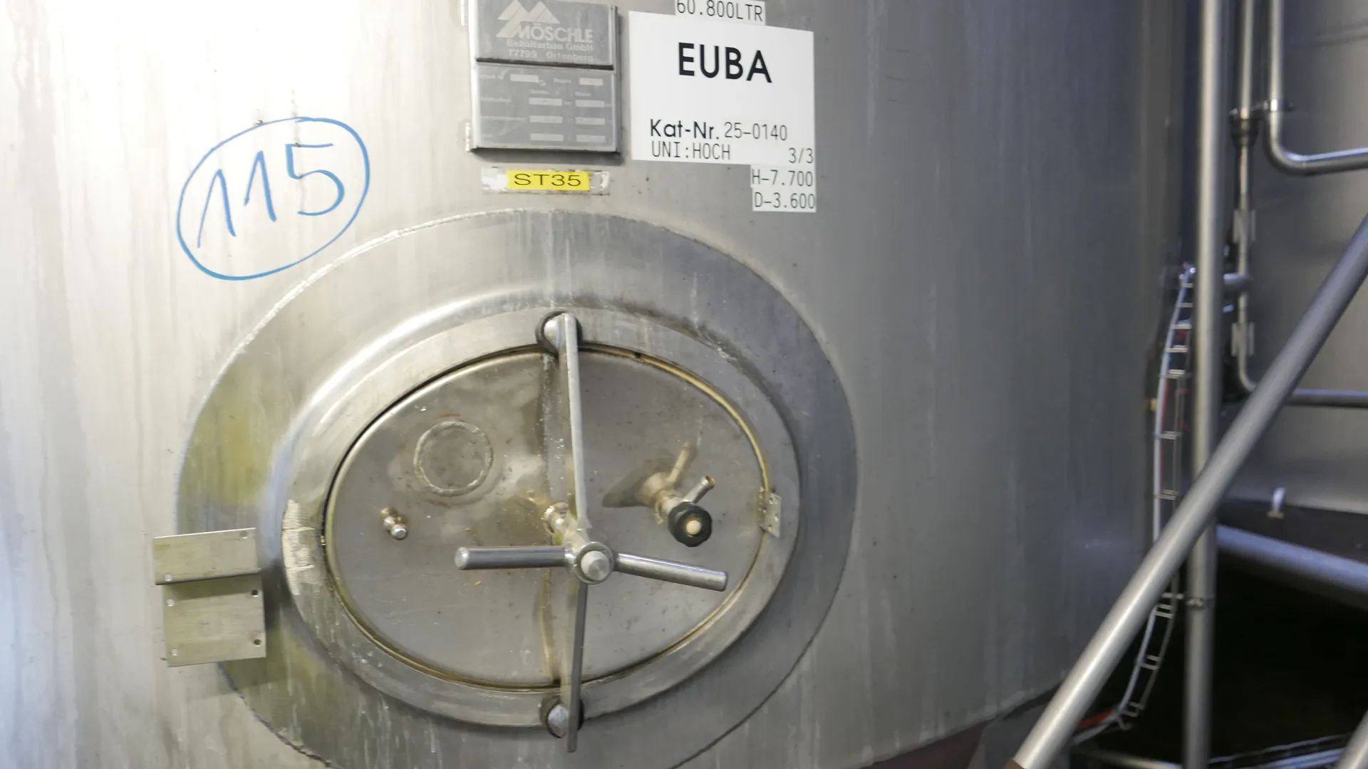 25-0140EUBA 60.800 Liter Rührwerkstank/ Milchtank/ Lagertank in V2A