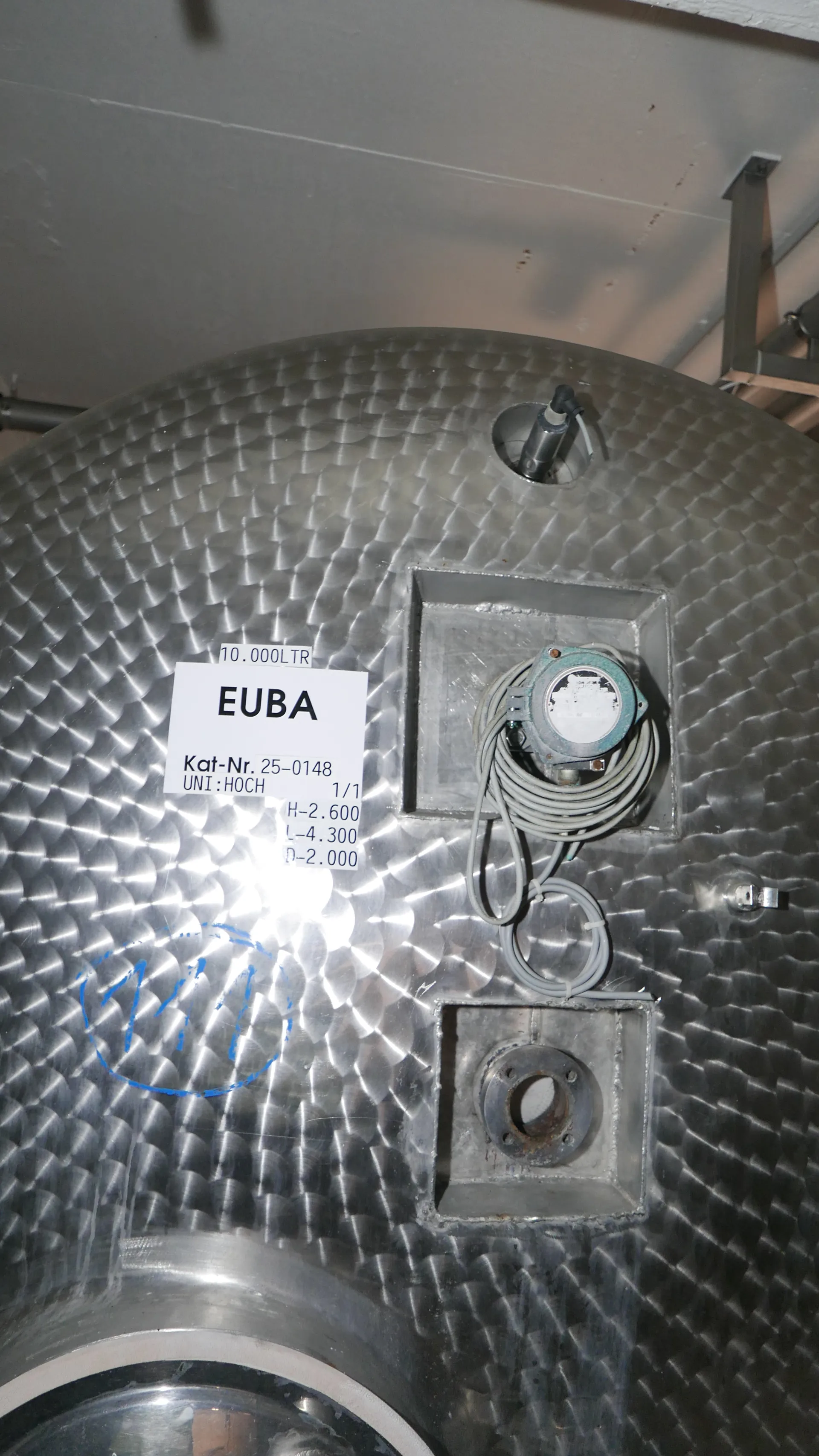 25-0148EUBA 10.000 Liter Lagertank isoliert liegend aus V2A