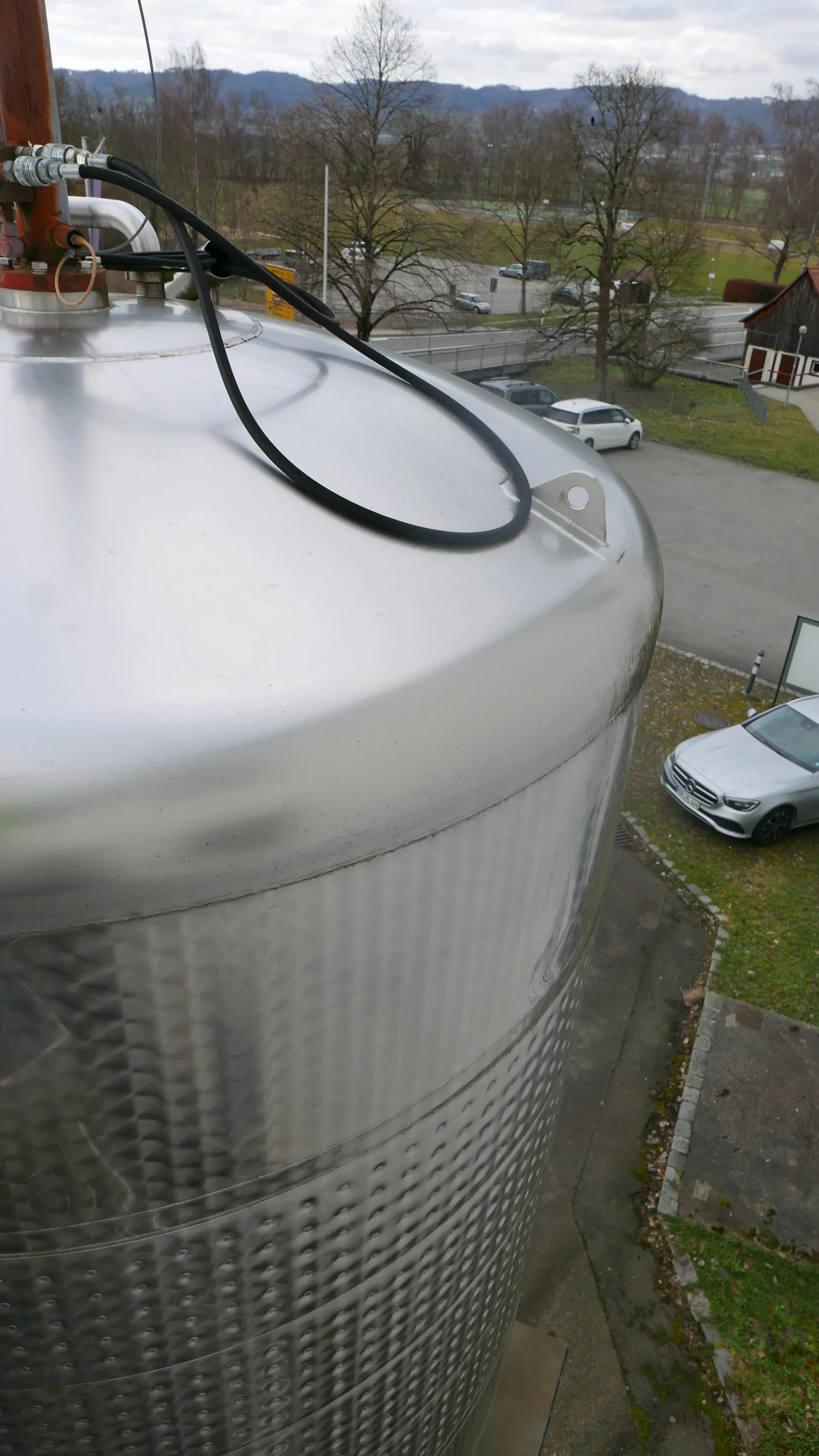 10.000 Liter Maischetaucher /Voll- Taucher RIEGER mit Überspüleinrichtung und Siebzylinder mit Kühlmantel und Steuerung in V2A