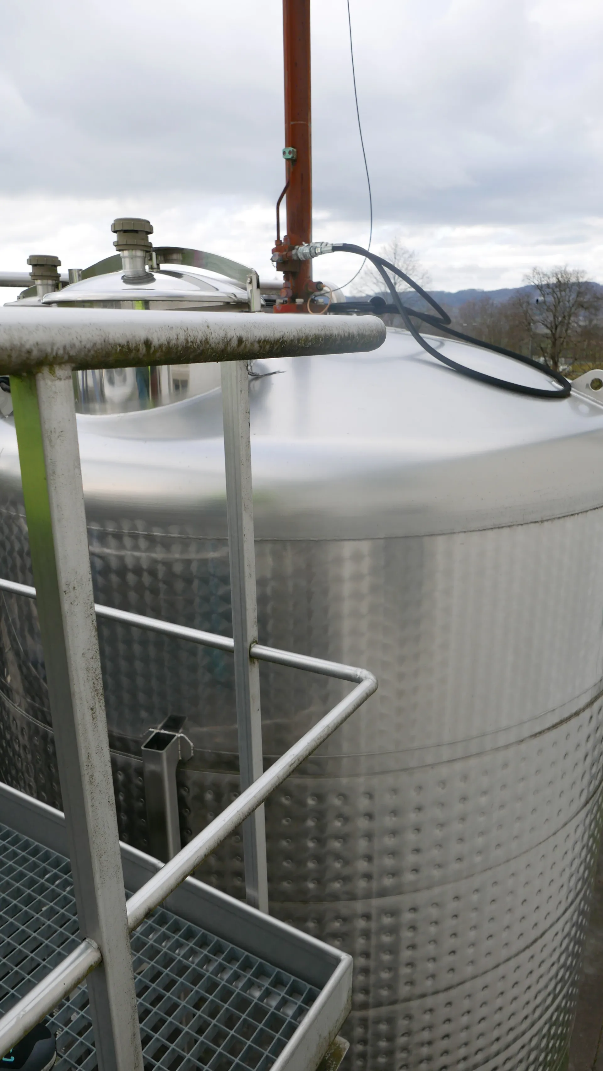 10.000 Liter Maischetaucher /Voll- Taucher RIEGER mit Überspüleinrichtung und Siebzylinder mit Kühlmantel und Steuerung in V2A