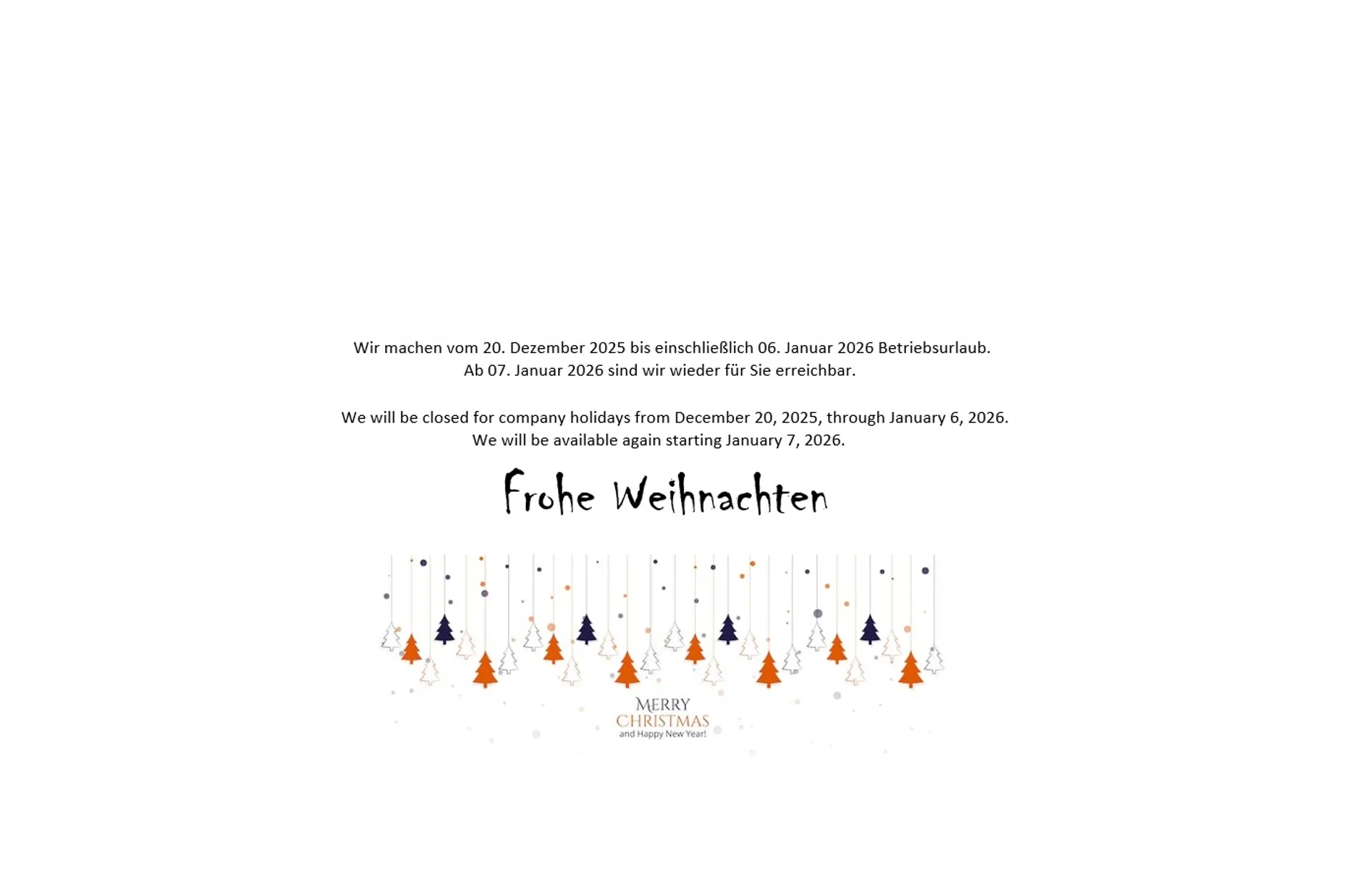 Betriebsurlaub 2025/26