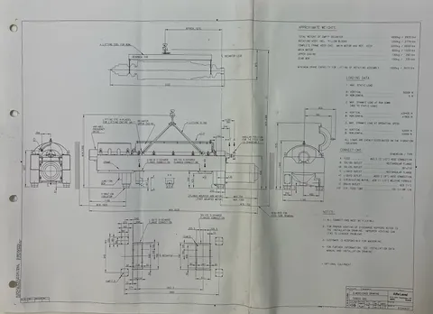 Technische Zeichnung Dekanter
