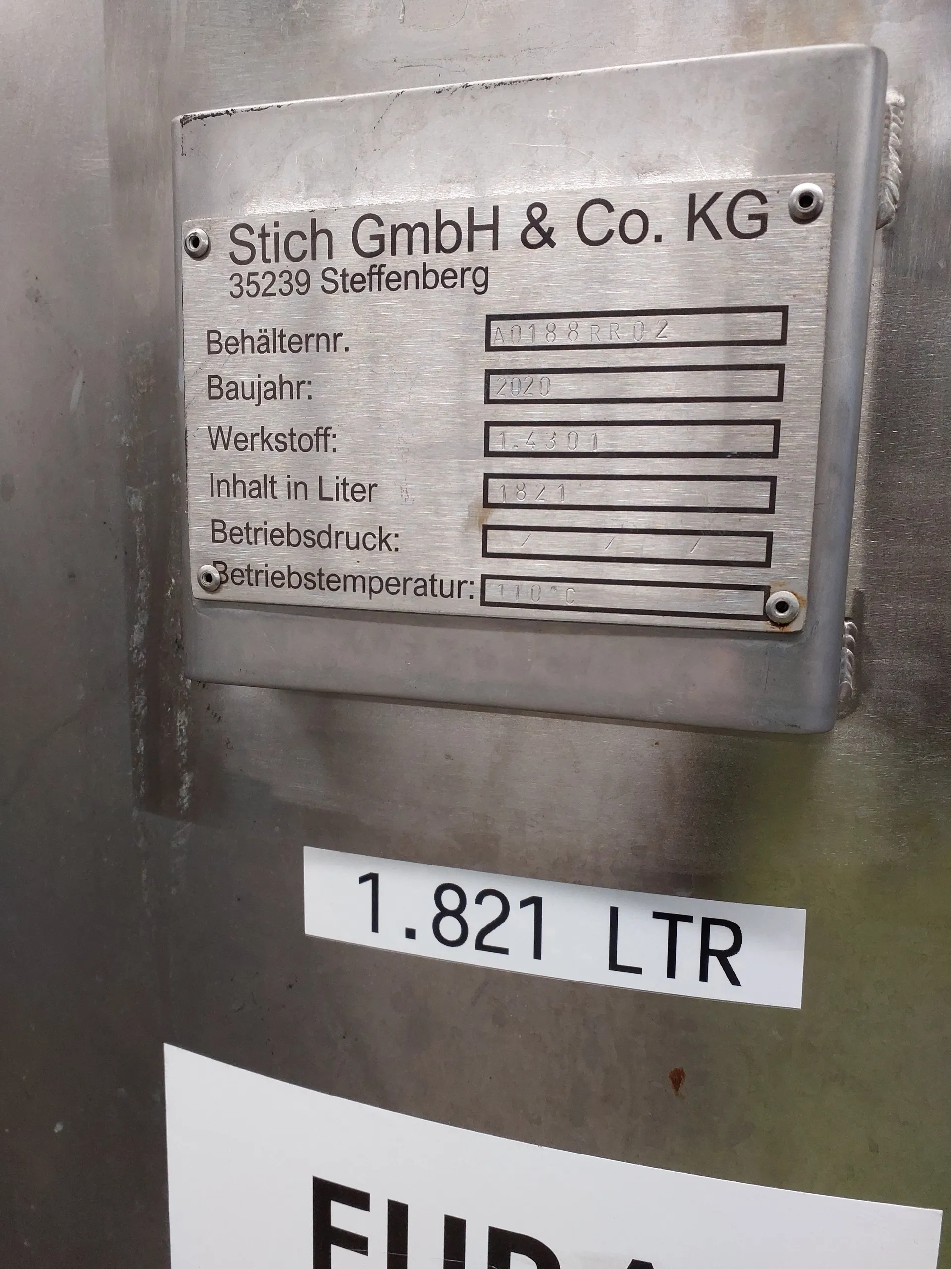 1821 Lagertank STICH