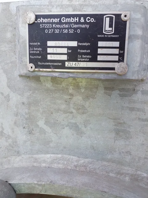 4.000 Liter Drucktank
