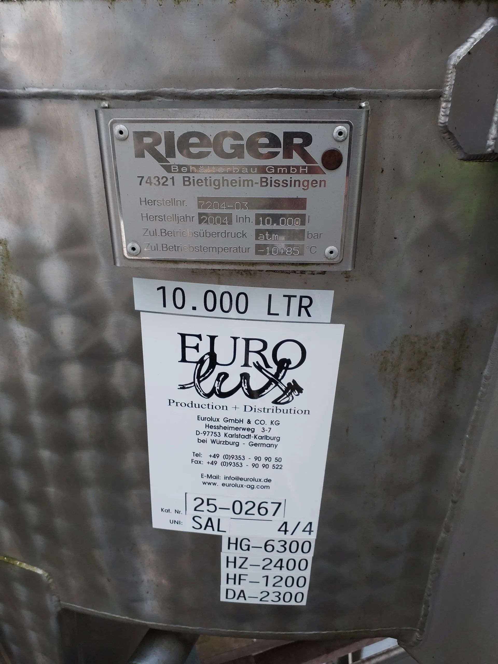 10.000 Liter Maischetaucher RIEGER