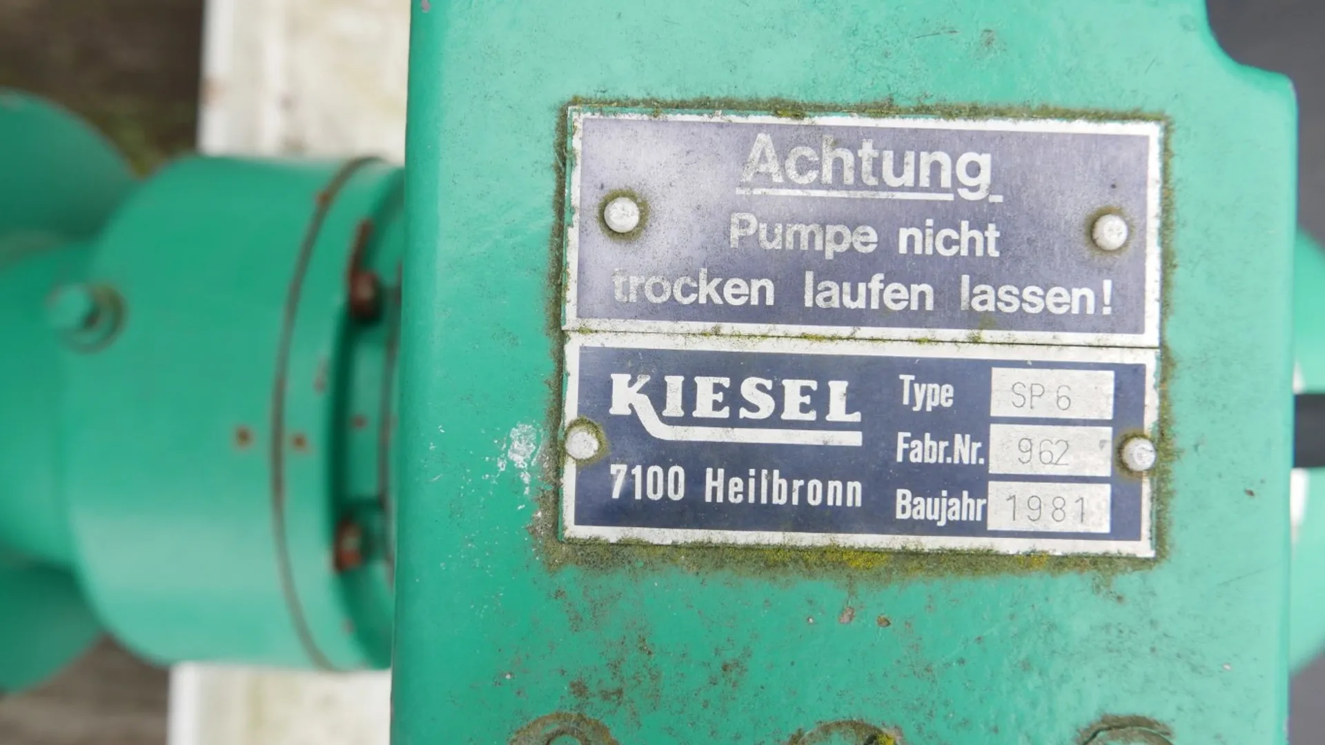 Pumpe KIESEL SP6 mit Trichter und Förderschnecke und Rotor/Stator