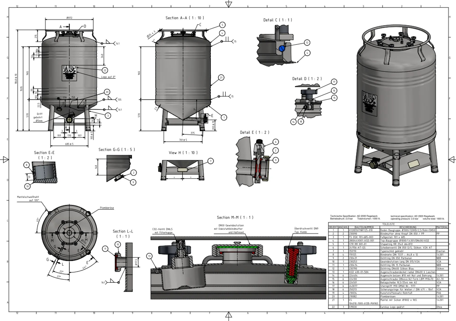 Edelstahltanks 1000 Liter  