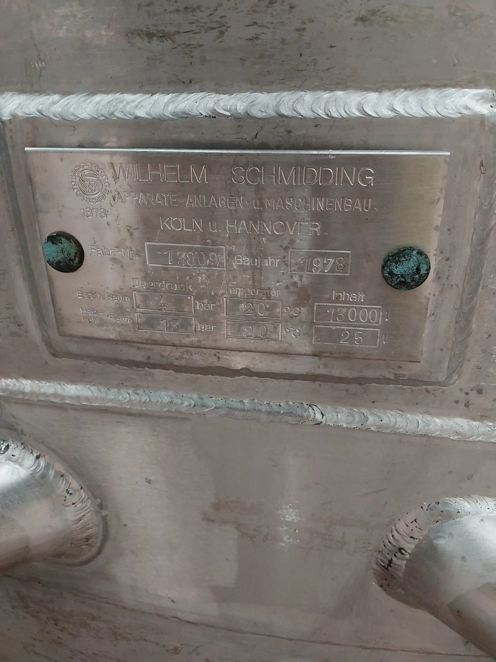 13.000 Liter Hefetank