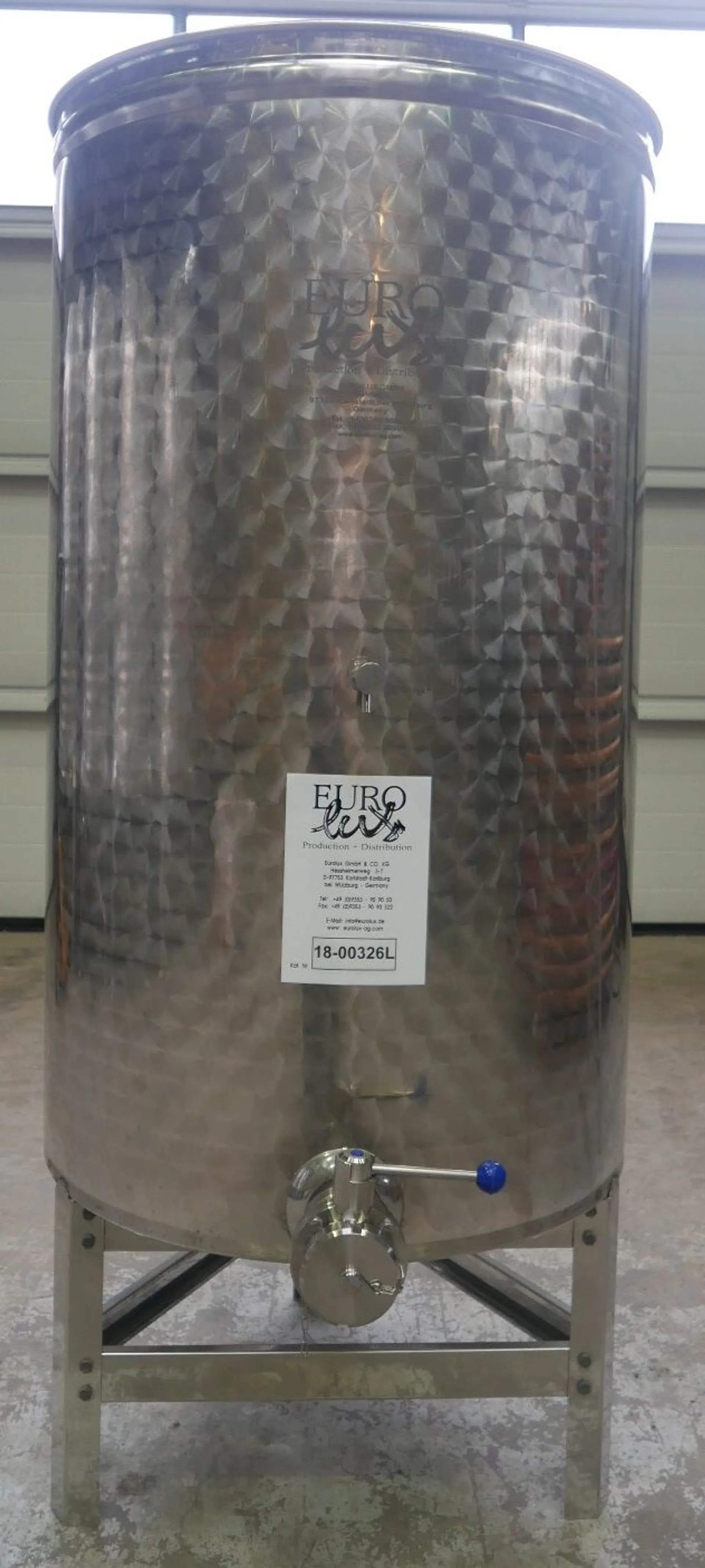  500 litres Eurolux  Always-Full-Tanks in V2A – Floating Cover - round vertical on Feet – NEW!